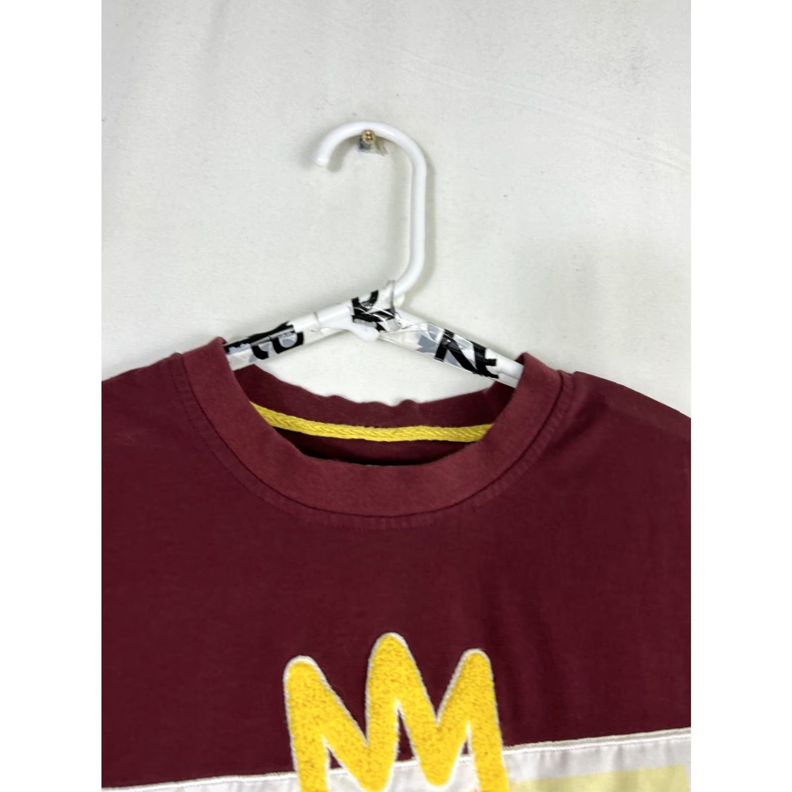 Vintage BKYS T-Shirt Men M Burgundy Crew Neck Short Sleeve Solid Embroidered Basquiat Logo Street Wear Size US M / EU 48-50 / 2 - 4 Thumbnail