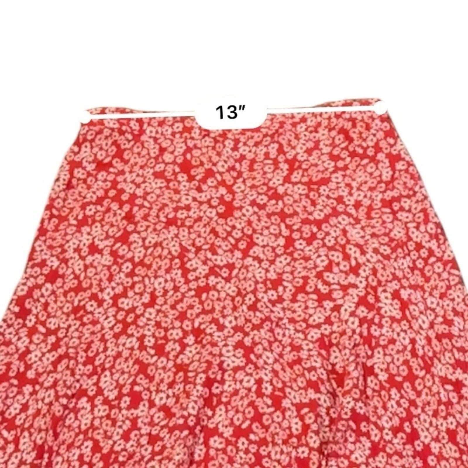 Madewell Madewell Midi Slip Side Slit Skirt in Red & White Floral XS Size 24" / US 00 / IT 34 - 9 Thumbnail