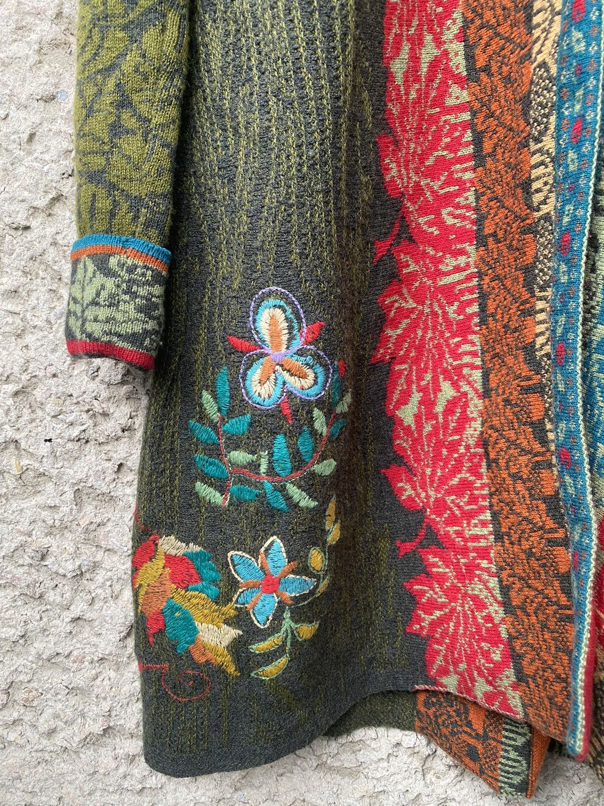 Vintage IVKO Long Jasquard Jacket Renaissance Pattern Wool Knit Coat Size S / US 4 / IT 40 - 16 Thumbnail