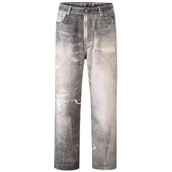 Japanese Brand High street all-over destroyed print retro straight jeans Size US 34 / EU 50 - 5 Thumbnail