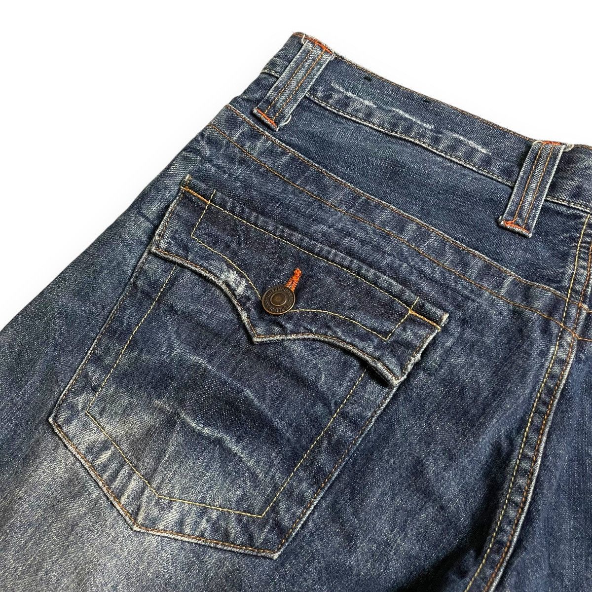 If Six Was Nine 🇯🇵 ROOT THREE WASHED DENIM FLARE DENIM PANTS Size US 33 - 12 Thumbnail