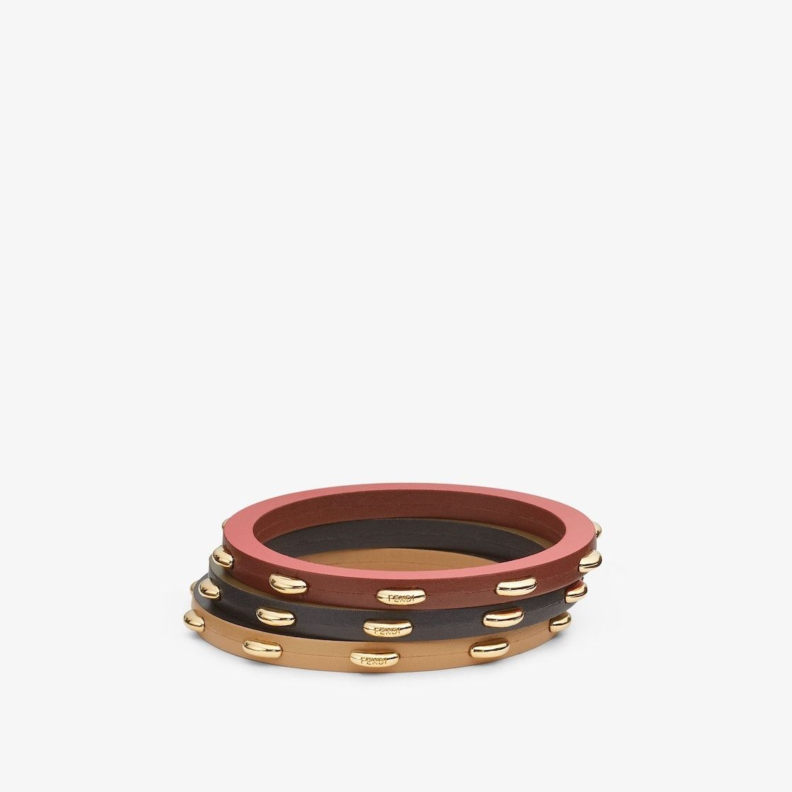 Fendi o1s1wg110925 Size:OS/Fendi Filo Bracelet Set in Brown Size ONE SIZE - 1 Thumbnail