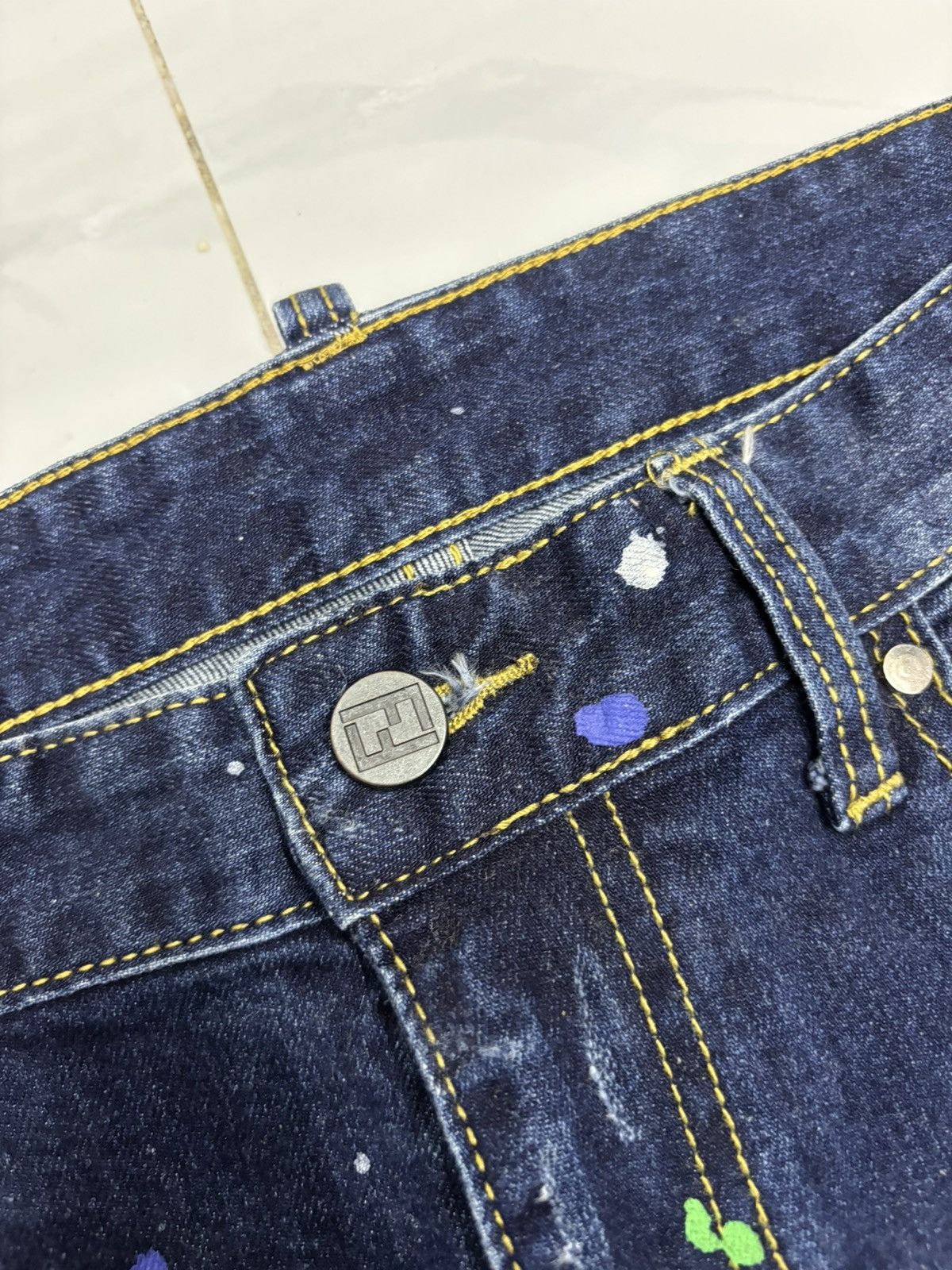 Japanese Brand Distressed Denim Custom Made Slim Straight Jeans Size US 32 / EU 48 - 9 Thumbnail