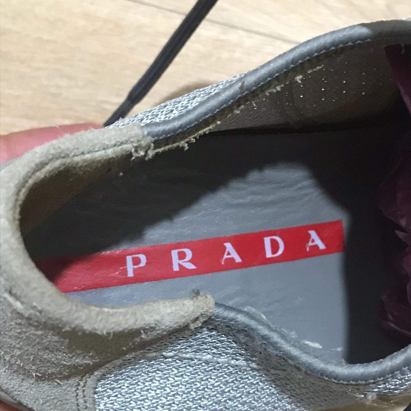 Prada Prada Womens Sneaker Americas Cup Silver Lace Up Shoes 6,5US Size US 6.5 / IT 36.5 - 10 Thumbnail