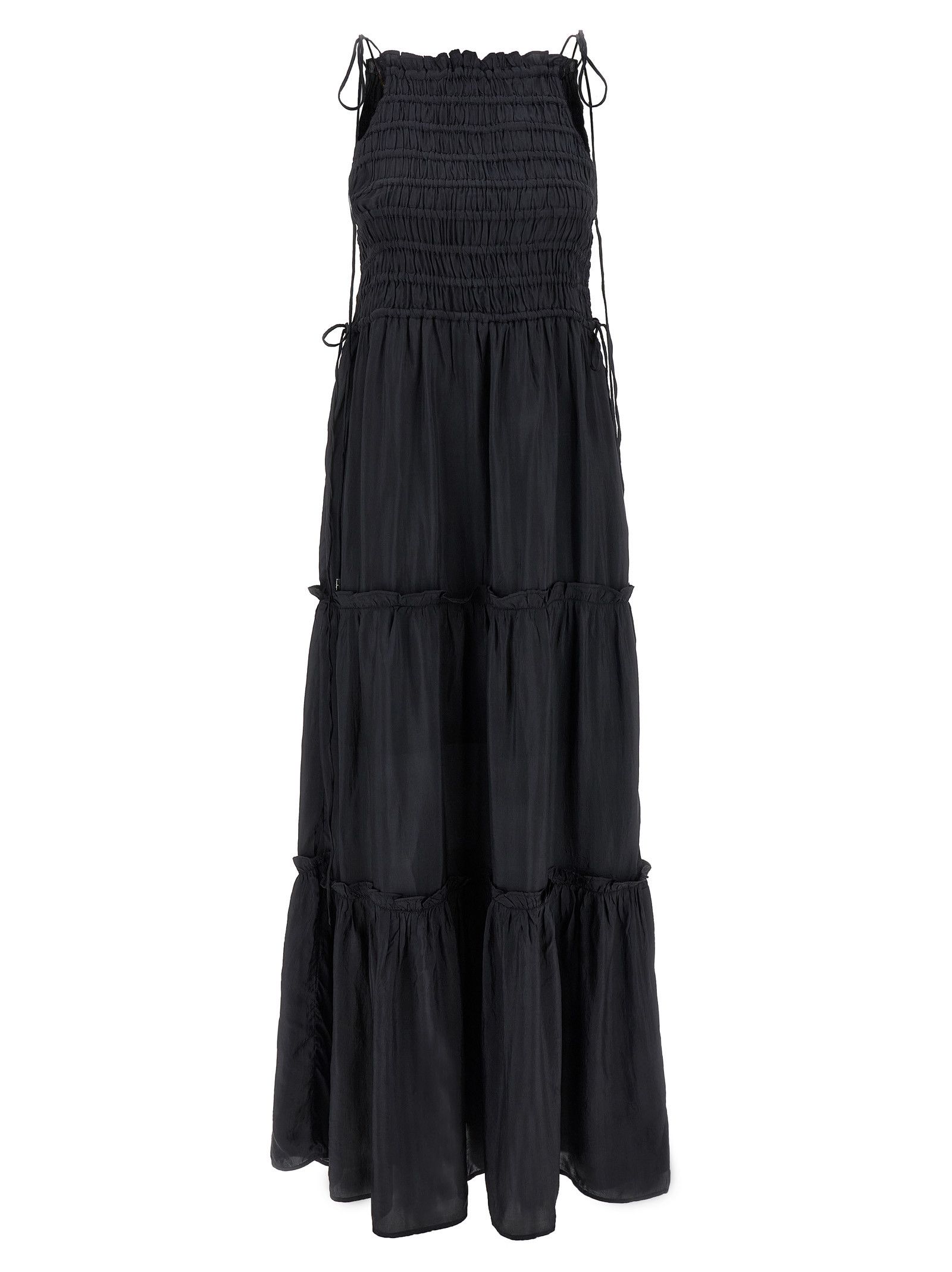 Ganni 'Black Smock Tie' Dress Size XXS / US 00 / IT 34 - 1 Thumbnail