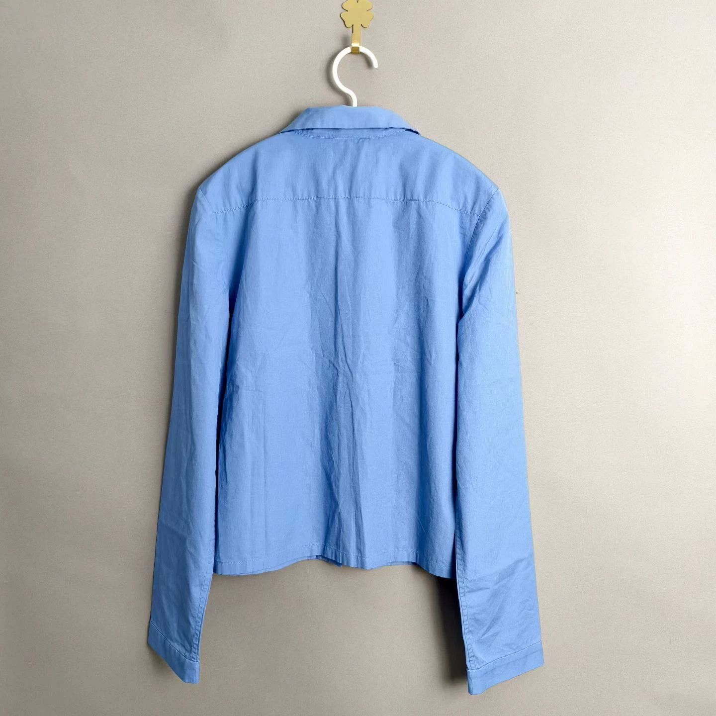 Miu Miu MIU MIU Wmns Sapphire Blue Logo Emb Button LS Casual Shirt Size M / US 6-8 / IT 42-44 - 2 Thumbnail
