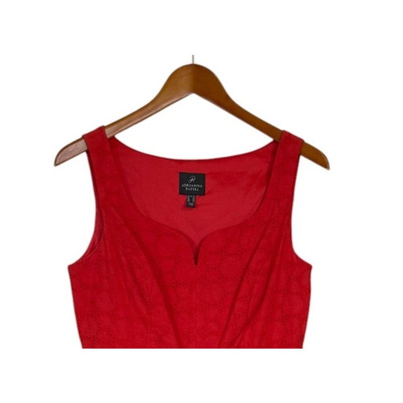 Adrianna Papell Adrianna Papell Dress Women 10 Petite Red Eyelet Party Size L / US 10 / IT 46 - 2 Thumbnail