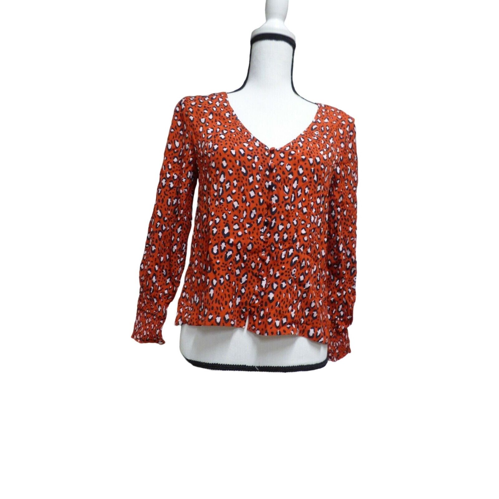 Sanctuary $89.00 Sanctuary Noelle Smocked-Sleeve Top, Red, XS Size XS / US 0-2 / IT 36-38 - 5 Thumbnail