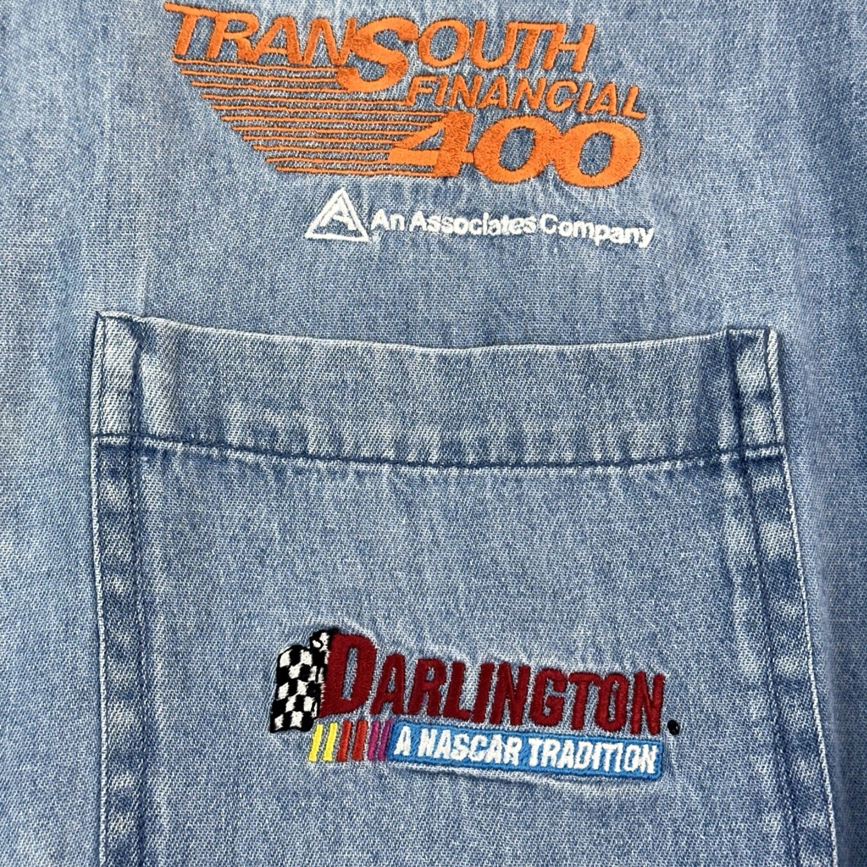 Vintage VINTAGE Nascar Shirt Mens XL Denim Darlington Embroidered Logo Button-Down 90s Size US XL / EU 56 / 4 - 4 Thumbnail