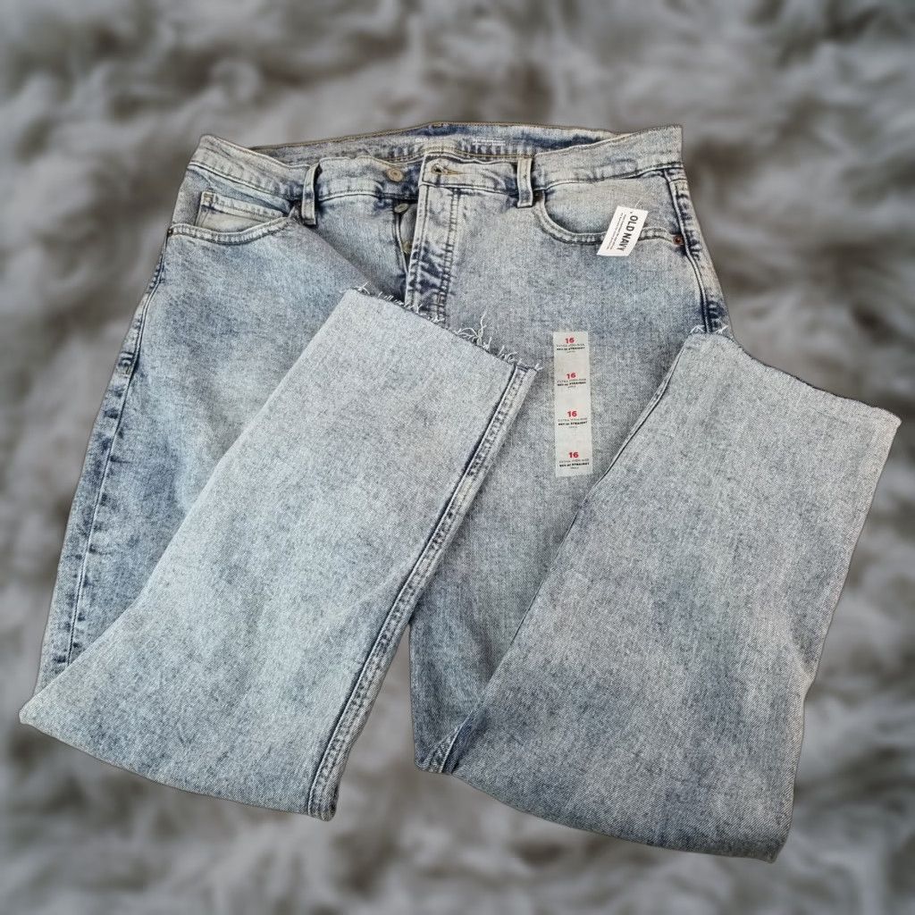 Old Navy Old Navy Jeans Buttonfly High Rise Size 16 Secret Slim Pockets Raw Hem Womens Size 38" / US 16 / IT 52 - 1 Thumbnail
