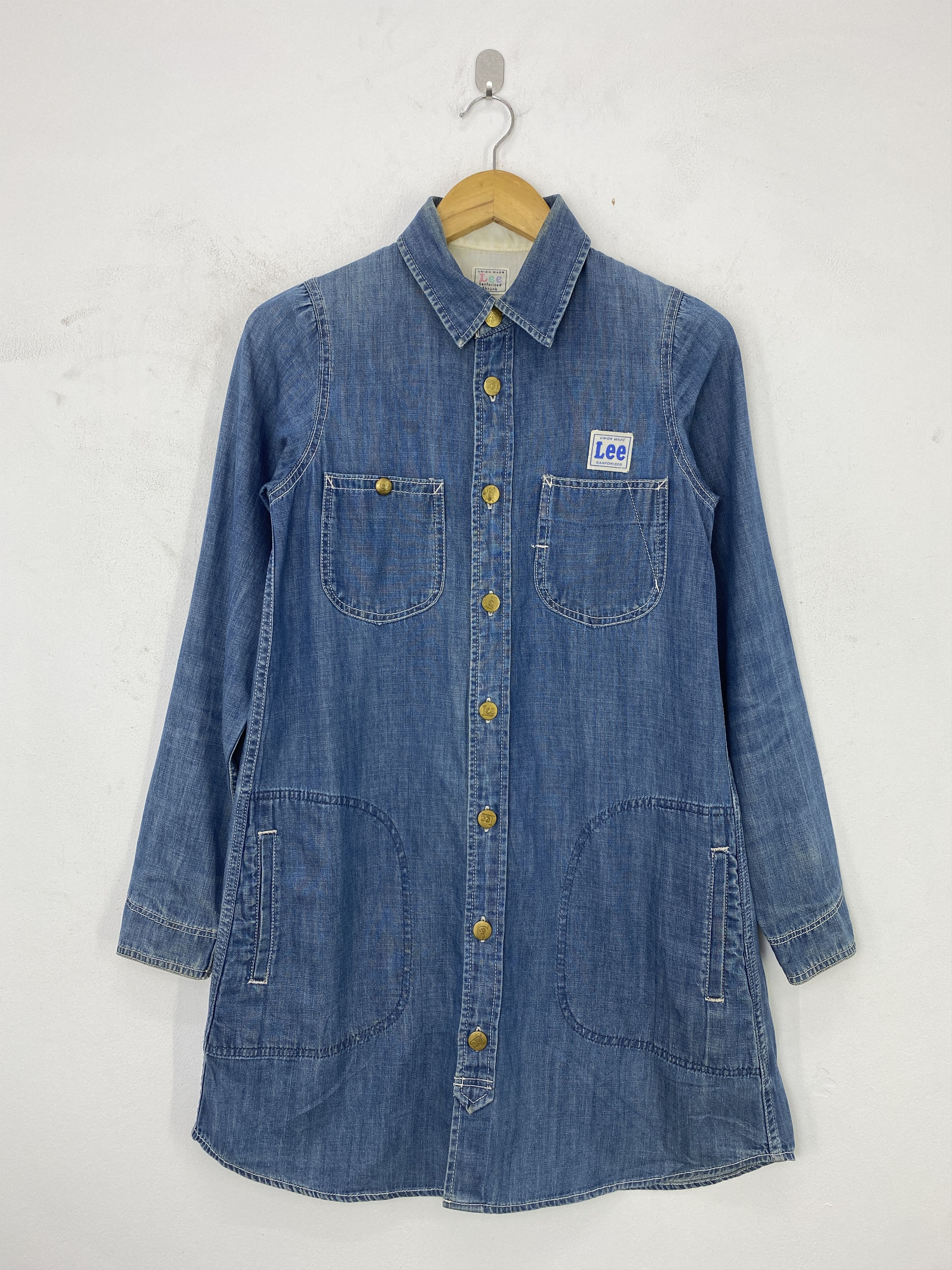 Lee 90s Vintage LEE Denim Button Dress JA0158 Size US M / EU 48-50 / 2 - 1 Thumbnail