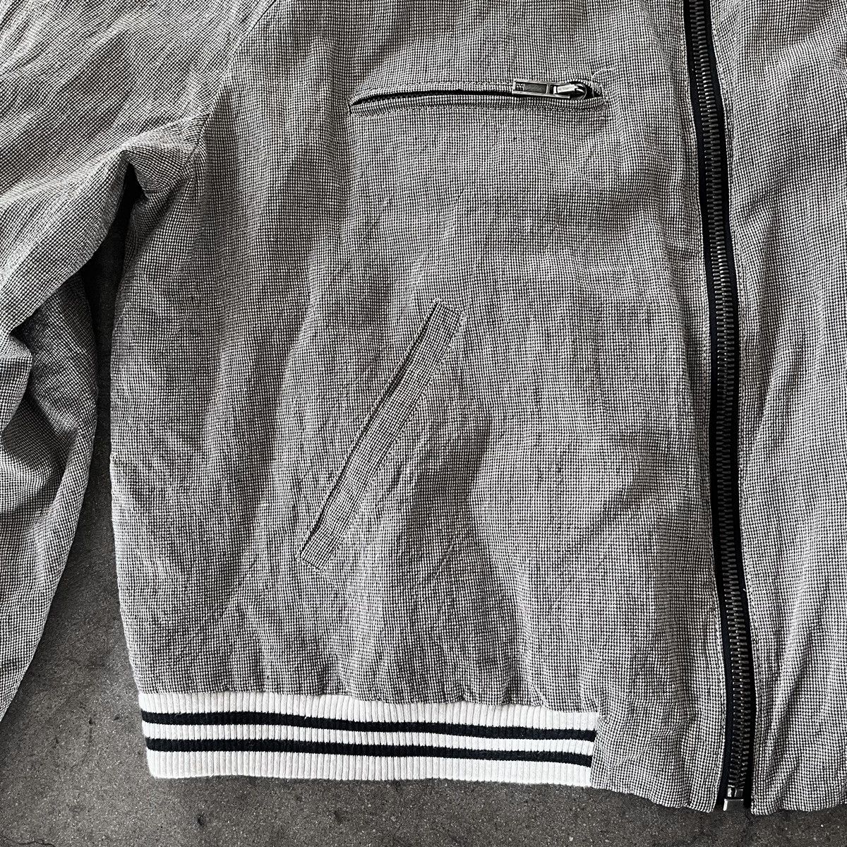 Haider Ackermann SS12 Haider Ackermann Linen Houndstooth Bomber Size US XL / EU 56 / 4 - 4 Thumbnail