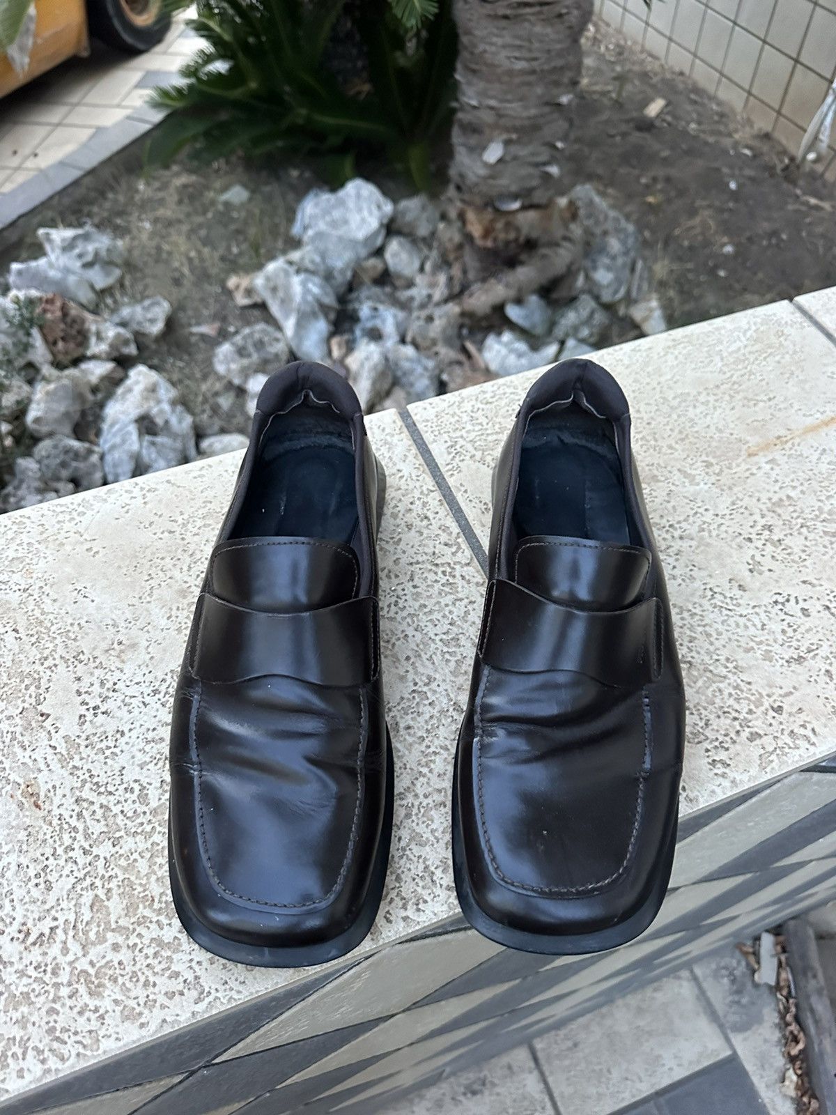 Prada Prada Leather Penny Loafers Flats Shoes Dark Brown Size US 12 / EU 45 - 11 Thumbnail