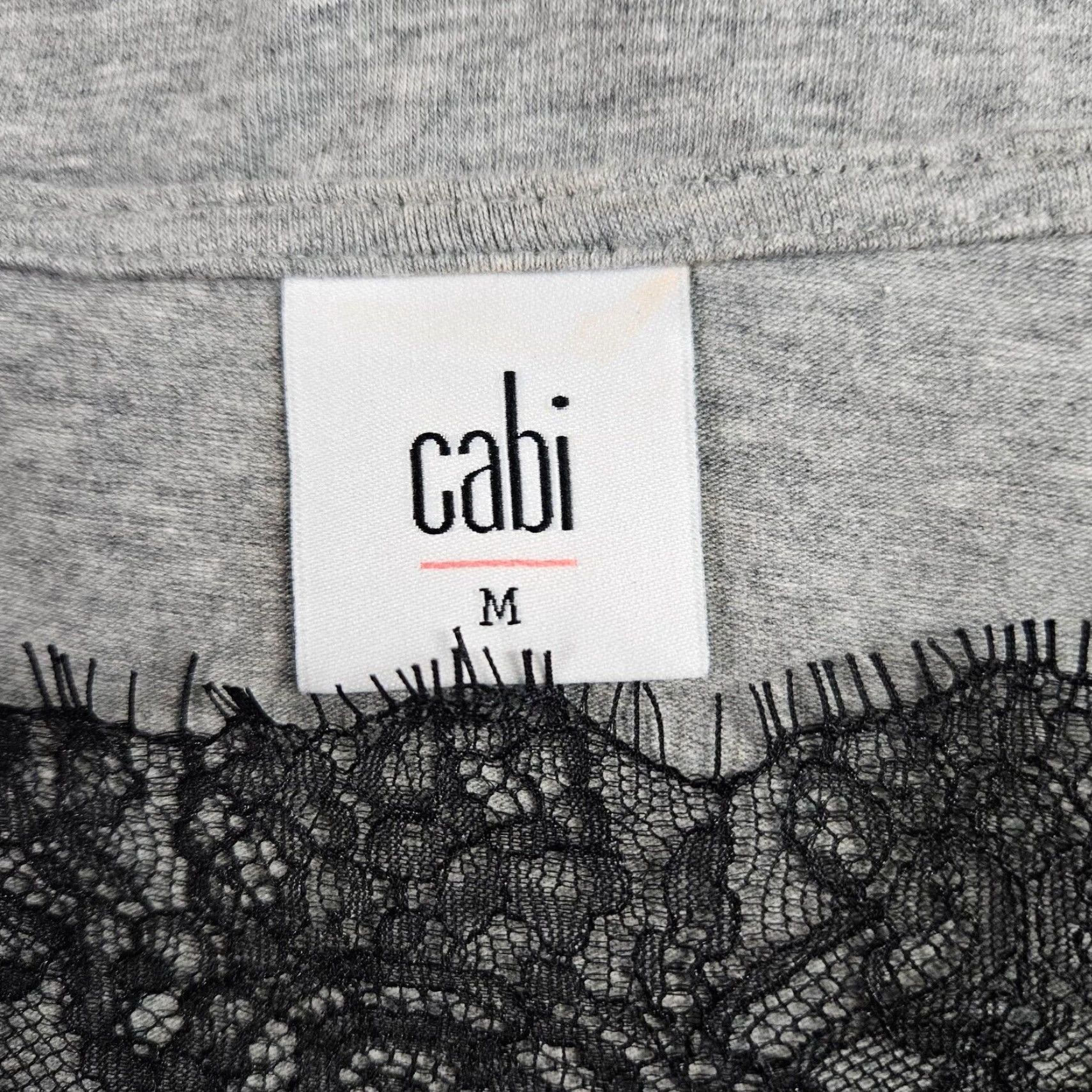 Vintage Cabi 3815 Blouse Womens M Gray Black Lace Sleeveless Cotton Blend Size M / US 6-8 / IT 42-44 - 6 Thumbnail