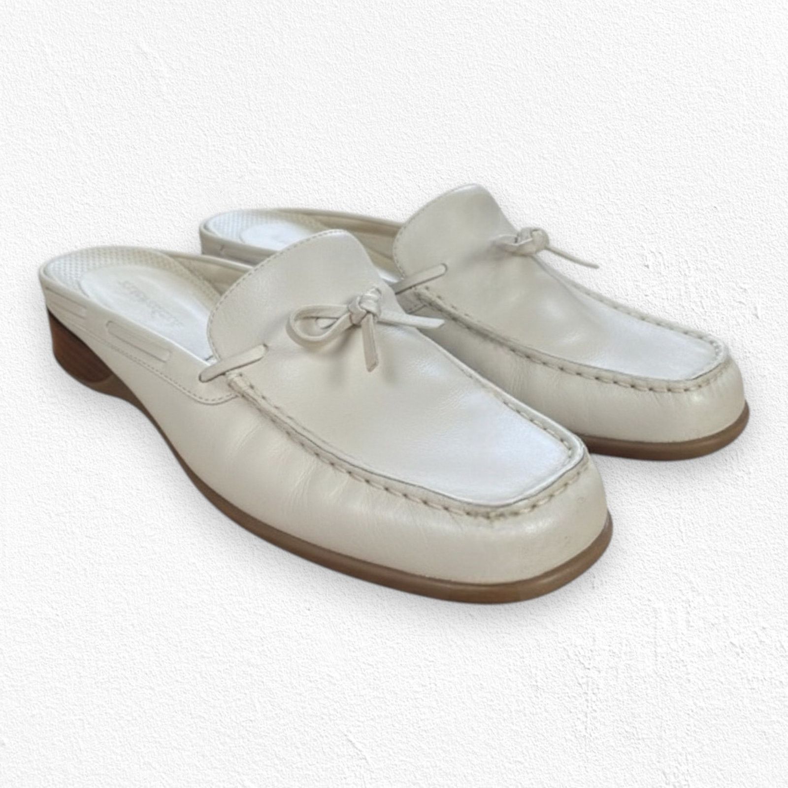 Other Y2K Natural Beige Slip On Square Toe Mule Loafer Size 9.5 Size US 9.5 / IT 39.5 - 1 Thumbnail