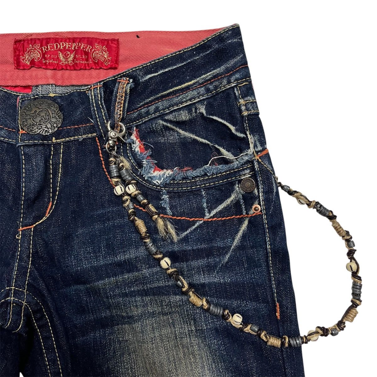 Hysteric Glamour Red Pepper Shorts Jeans Wing Embroidery Punk Denim Grunge Size 27" / US 4 / IT 40 - 3 Thumbnail
