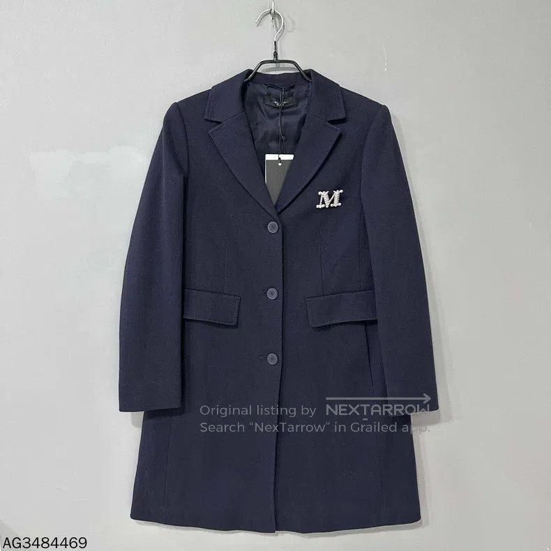 Max Mara Max Mara Dark Blue Wool Coat Jacket Size S / US 4 / IT 40 - 2 Thumbnail