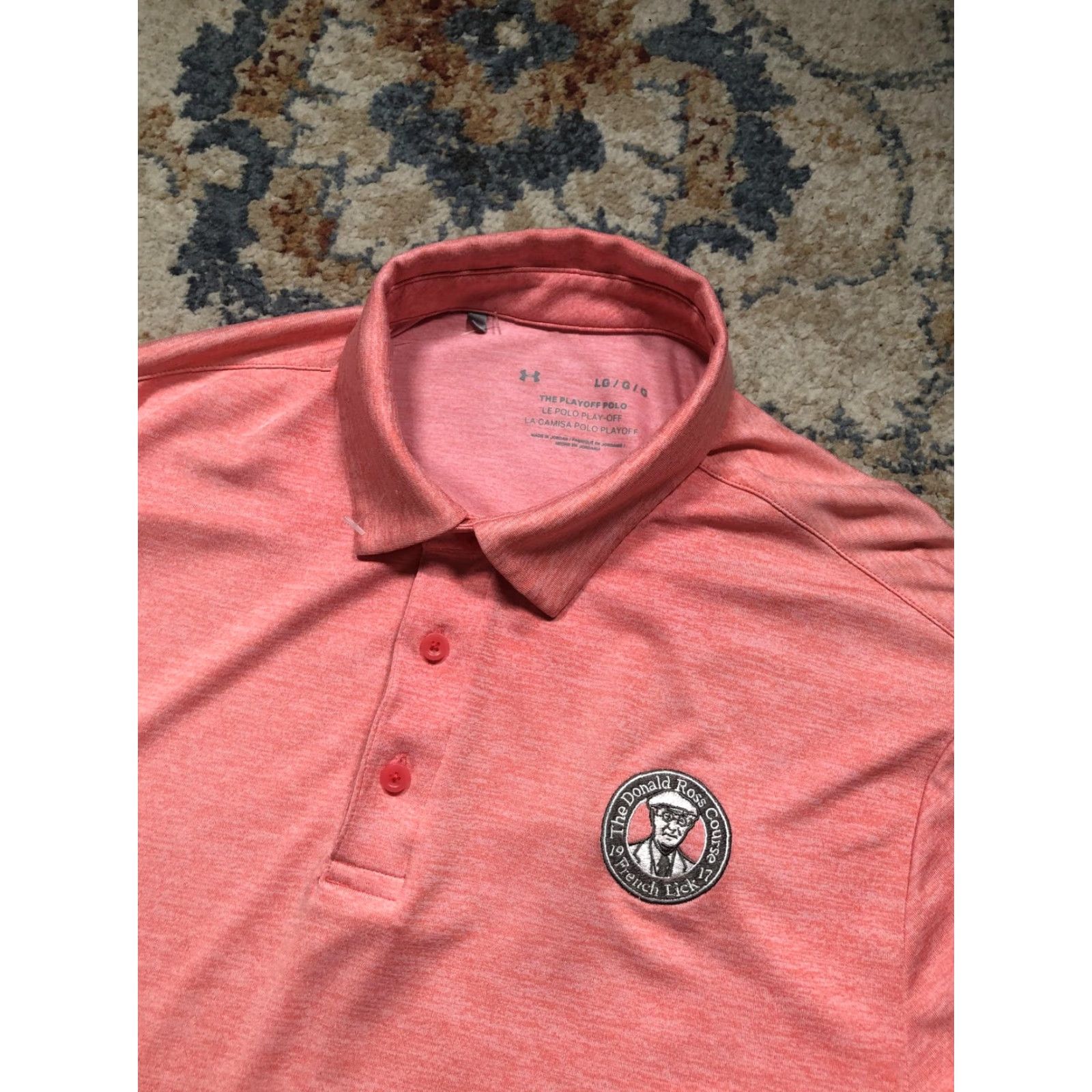 Under Armour Under Armour Playoff Polo Shirt Mens Large Pink Golf Short Sleeve Jersey Polo Size US L / EU 52-54 / 3 - 6 Thumbnail