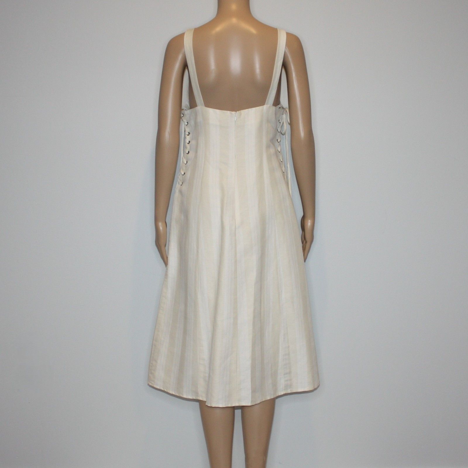 ASTR The Label Elena Beige Striped Lace-up Midi Dress size L $148 NWOT Size L / US 10 / IT 46 - 8 Thumbnail