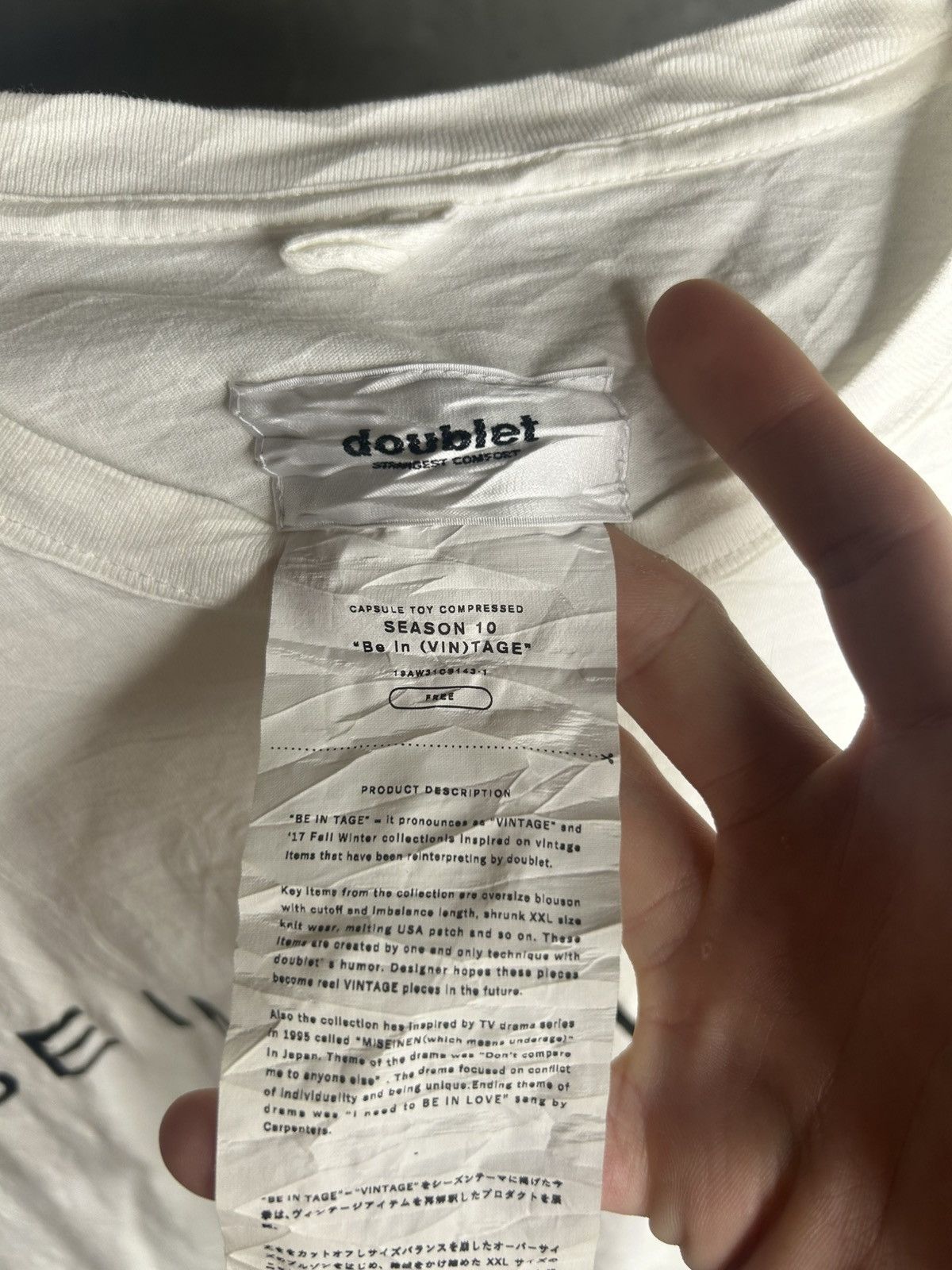 Doublet Be in vintage capsule tee Size US XL / EU 56 / 4 - 6 Thumbnail