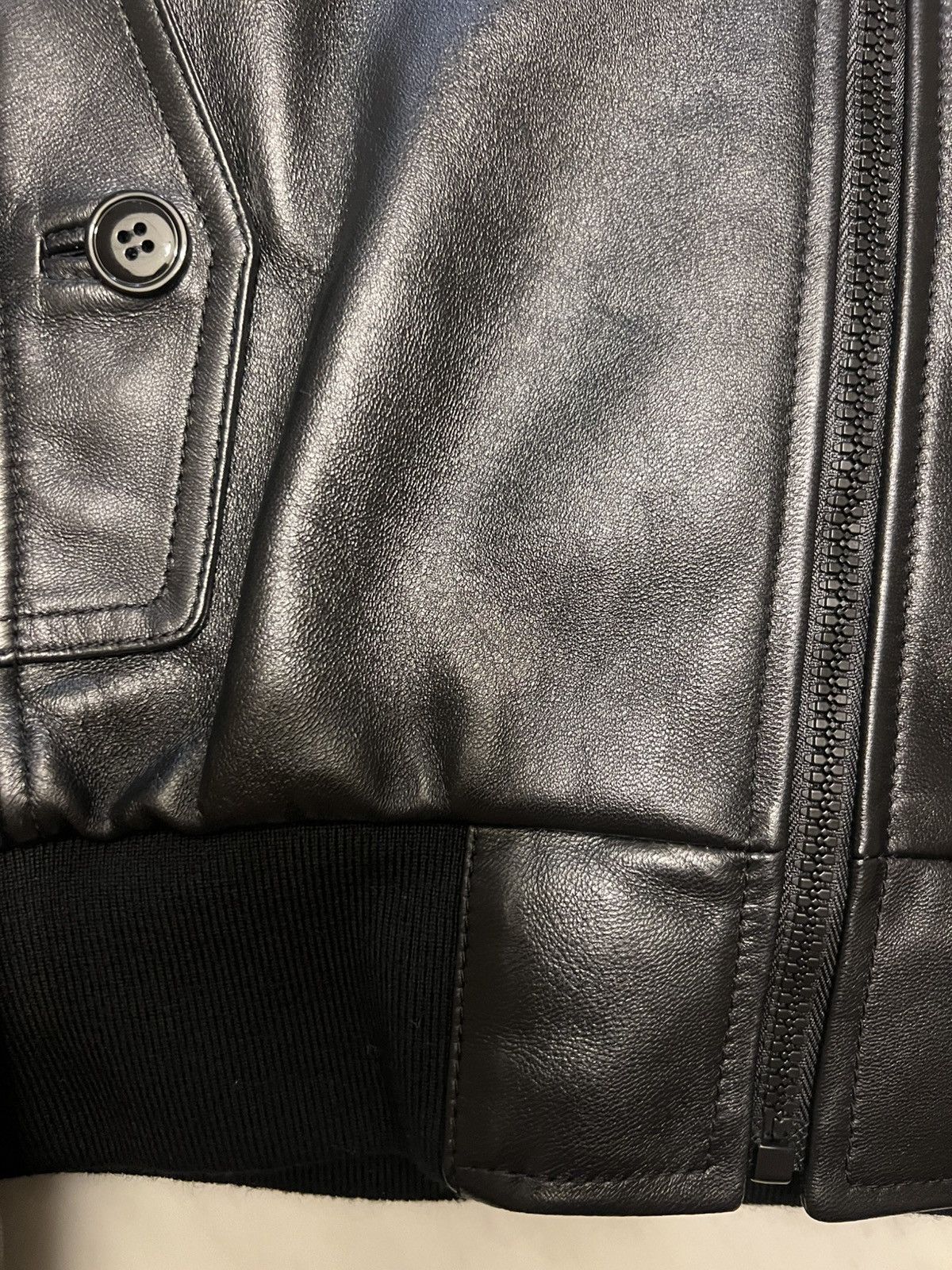 Celine × Hedi Slimane Celine by Hedi Slimane - Leather Fur Collar Jacket - FW23 Size US S / EU 44-46 / 1 - 6 Thumbnail