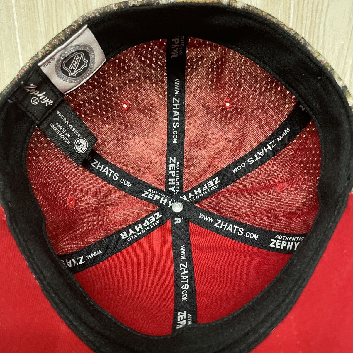 NHL × Zephyr Detroit Red Wings NHL Zephyr Camo Fitted Hat Cap Size M/L Size ONE SIZE - 7 Thumbnail