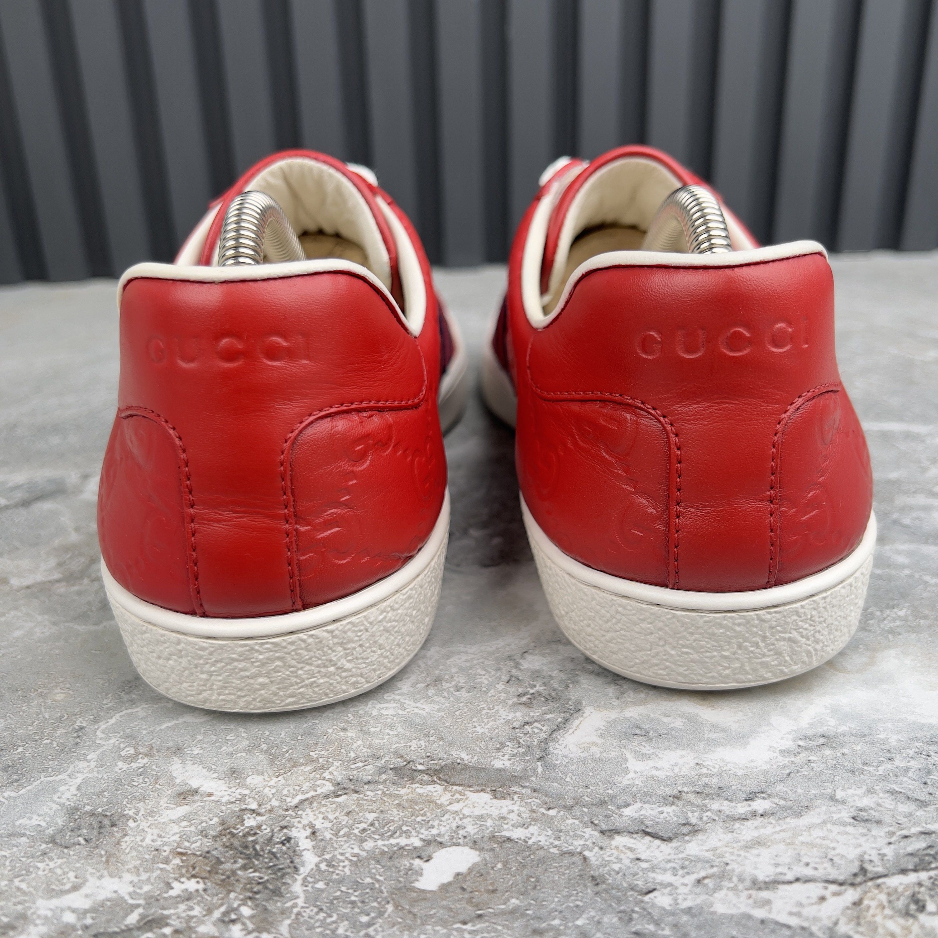 Gucci Gucci Ace Web GG Monogram Low Top Sneakers Leather Size US 8 / EU 41 - 7 Thumbnail