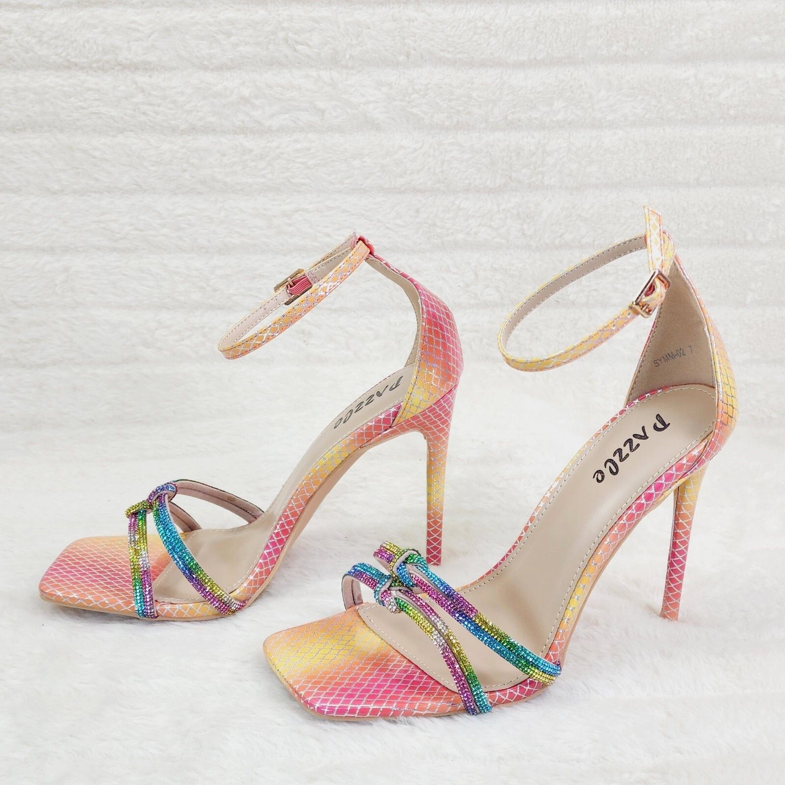 Other Symm Colorful Rhinestone Strap High Heel Stiletto Shoes (Siz Size US 7.5 / IT 37.5 - 5 Thumbnail