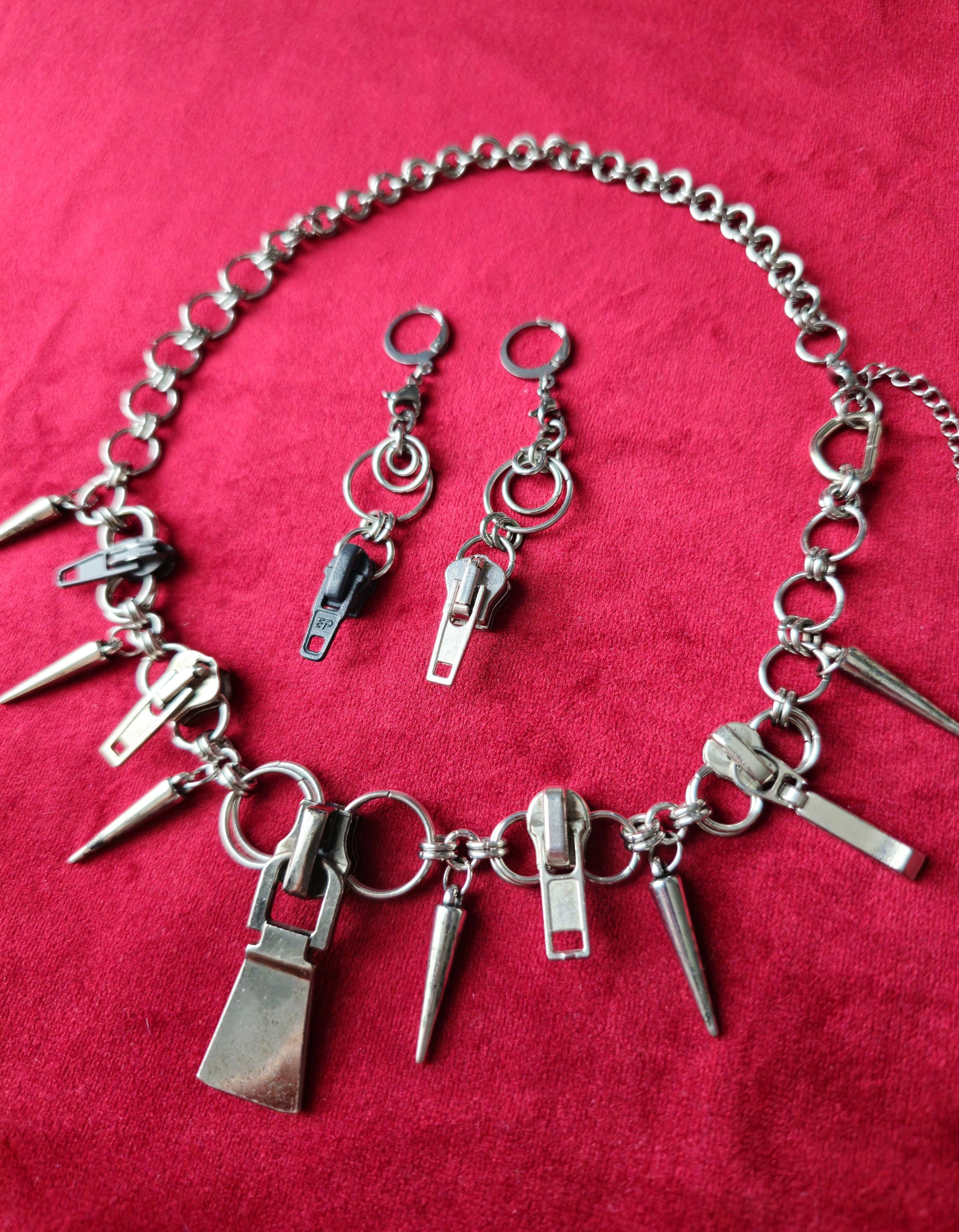 Handmade × Vintage Jewerly set neckless earrings avantgarde Size ONE SIZE - 1 Thumbnail