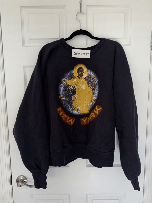 image of Kanye West Nyc Jesus Is King Crewneck New York in Navy, Men's (Size XL)