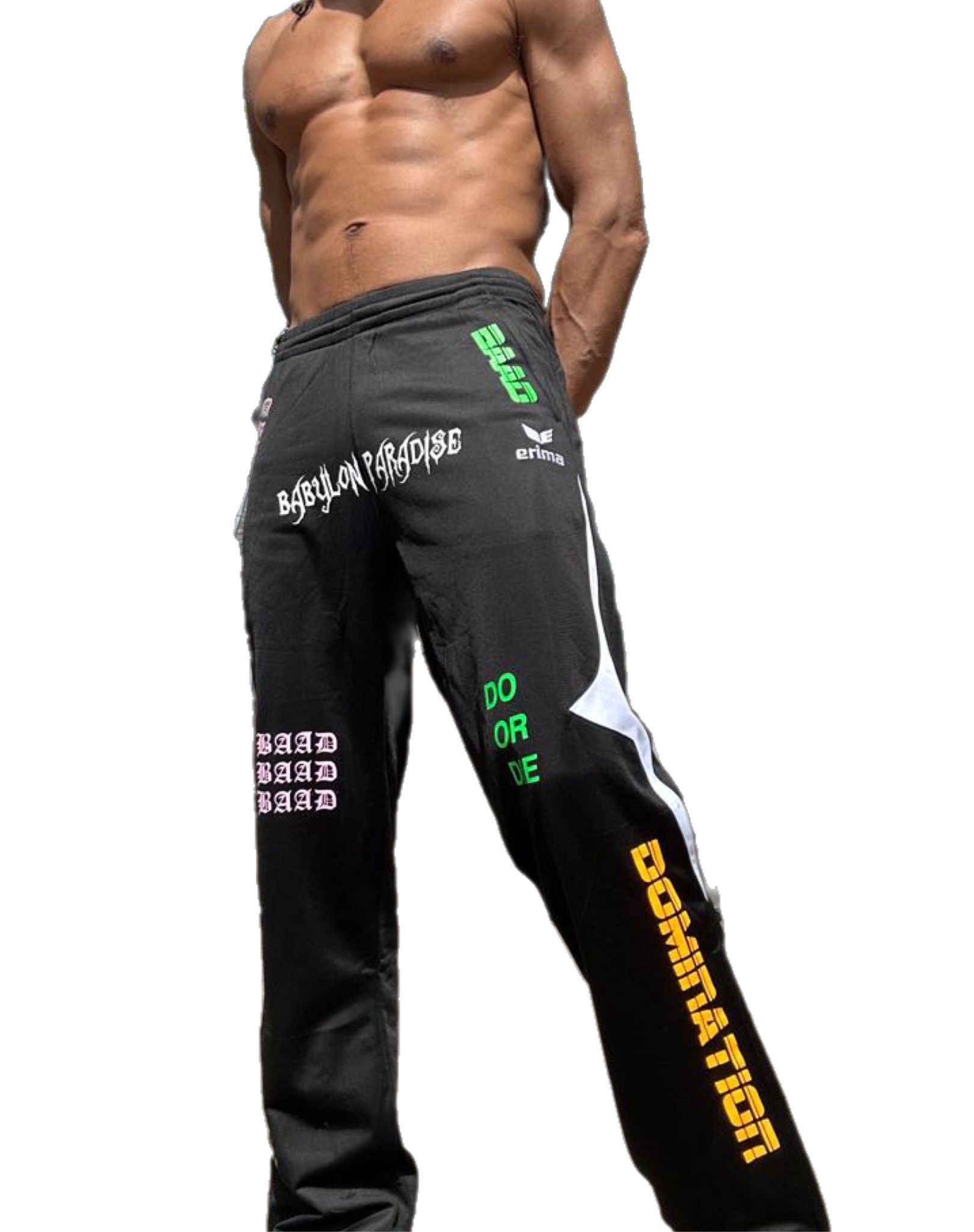 Designer BLACK CUSTOMISED JOGGING PANTS Size US 27 - 1 Thumbnail