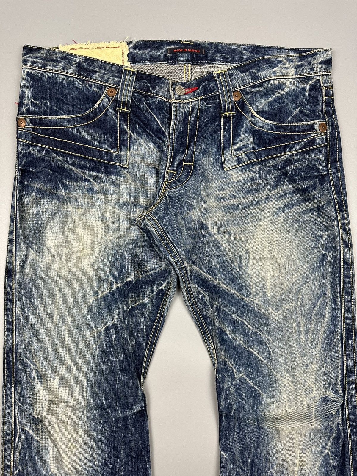 If Six Was Nine × Le Grande Bleu (L.G.B.) 🔥Rare🔥Vintage Blue Way Nippon Whiskered Flared Denim Size US 37 - 6 Thumbnail