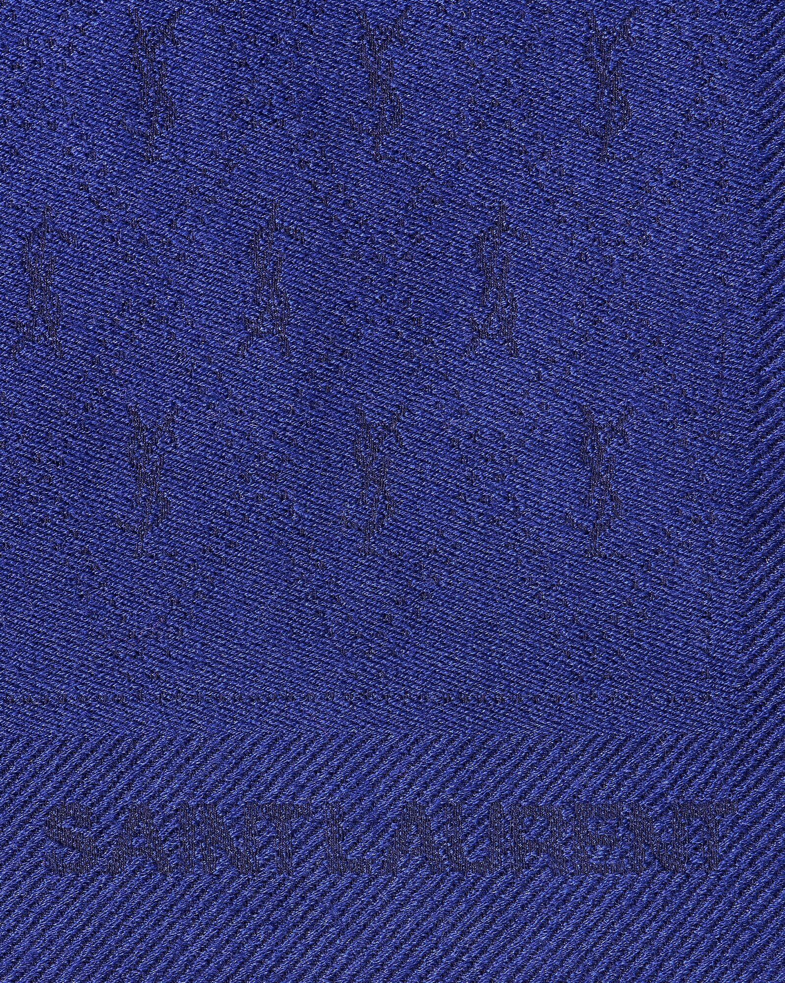 Saint Laurent Paris o1b1hav110724 Size: OS / Large Cassandre Scarf in Blue Size ONE SIZE - 1 Thumbnail