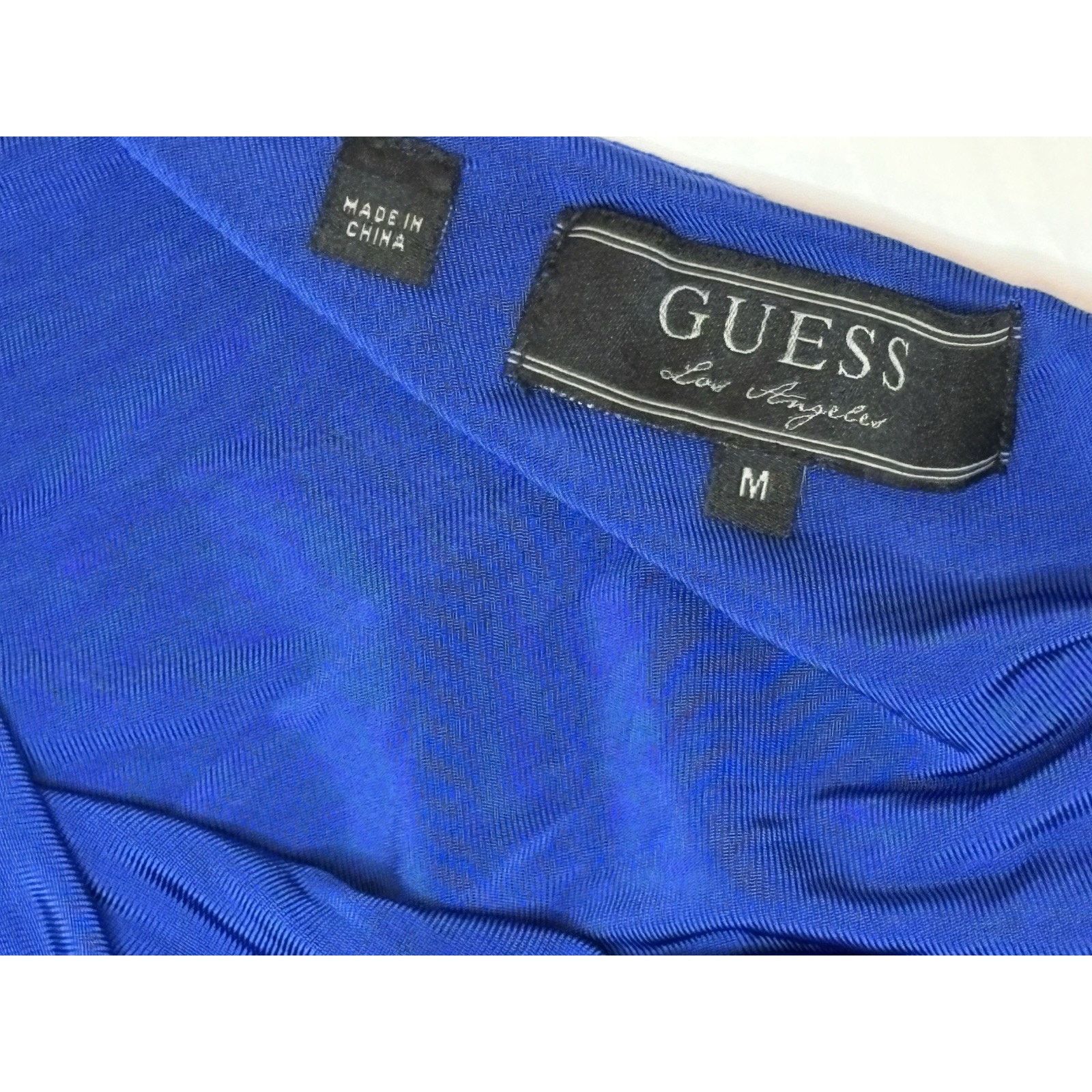 Guess Guess One Shoulder Sleeve Slinky Royal Blue Blouse MEDIUM Size M / US 6-8 / IT 42-44 - 3 Thumbnail