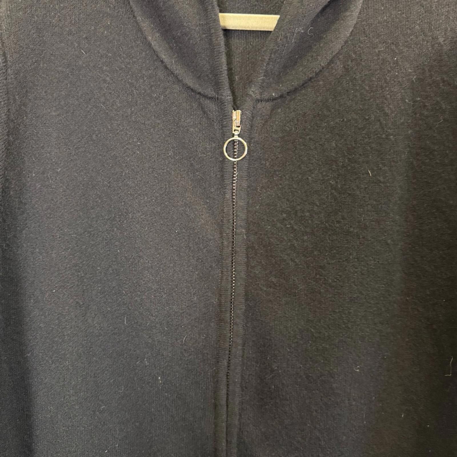 Baja East Baja East Black Cashmere Hooded Zip Front Cardigan Sz 3 Size XL / US 12-14 / IT 48-50 - 5 Thumbnail