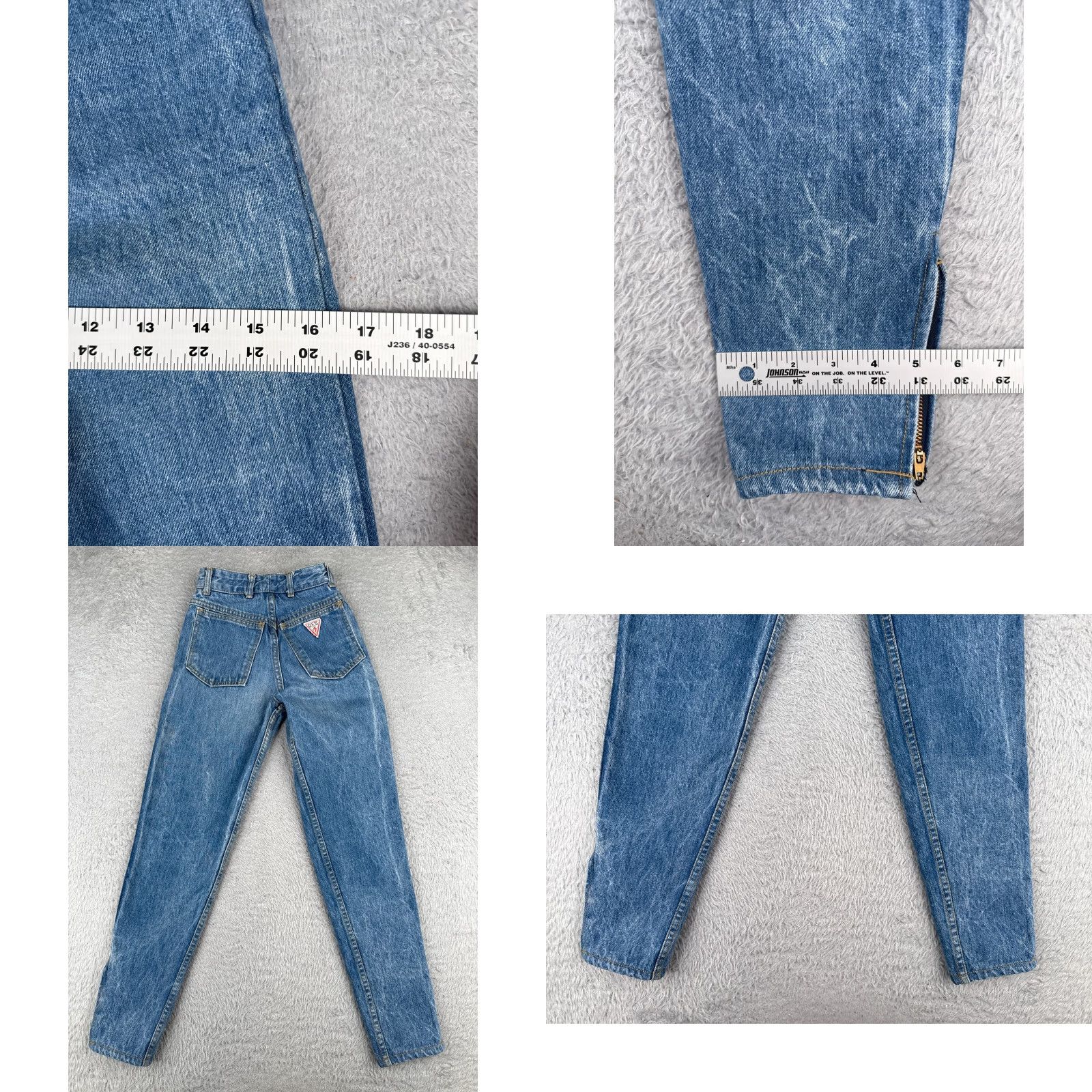 Guess VINTAGE GUESS Jeans Womens 20 Blue Denim Skinny Zip Ankle Mid Rise 20x26 Cotton Size 42" / US 20 - 9 Thumbnail