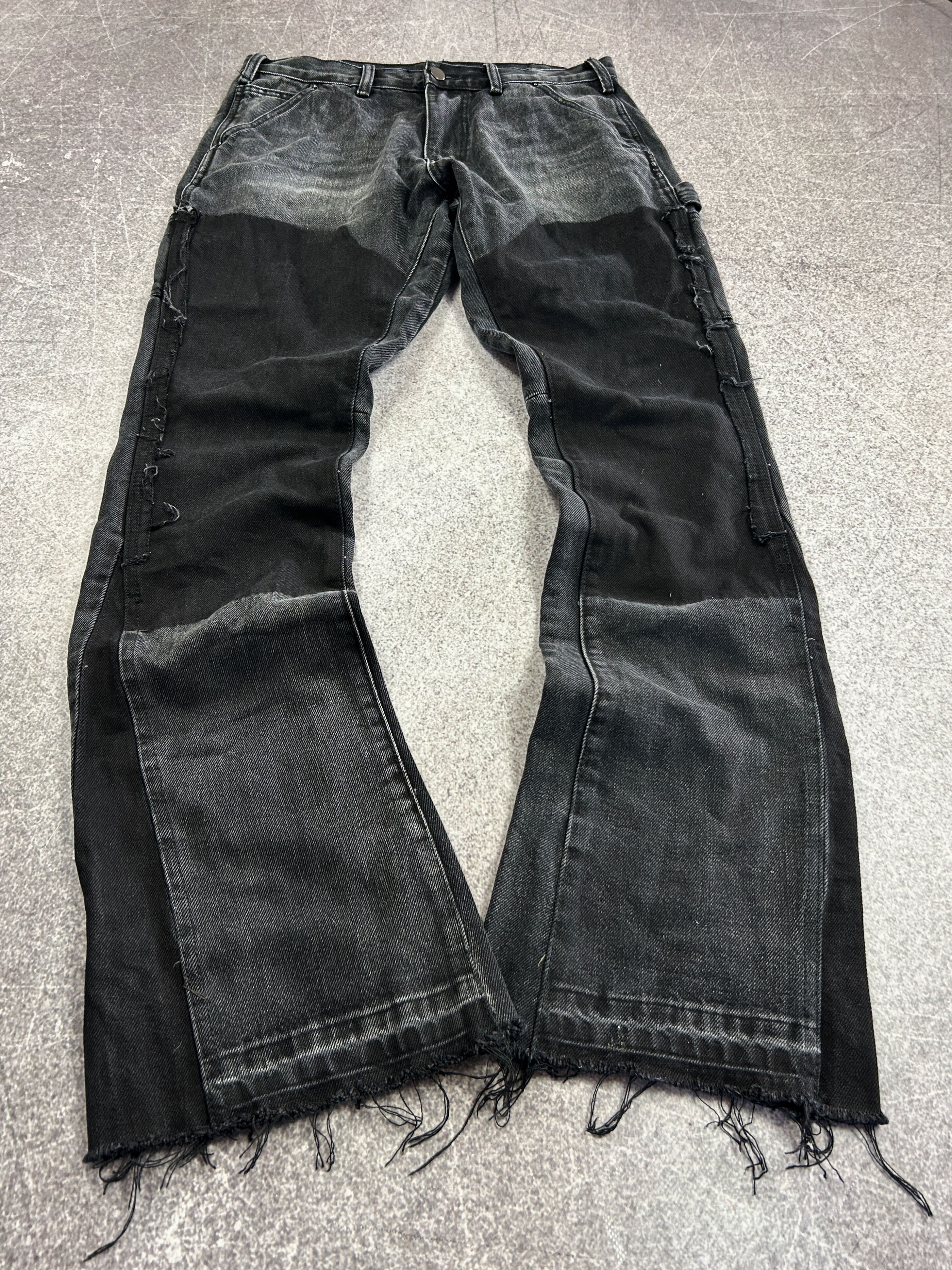 Distressed Flared Denim Pants Grunge Y2K Streetwear