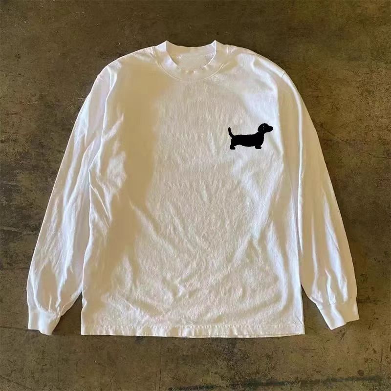 Vintage White washed vintage dachshund print long-sleeved t-shirt Size US M / EU 48-50 / 2 - 2 Thumbnail
