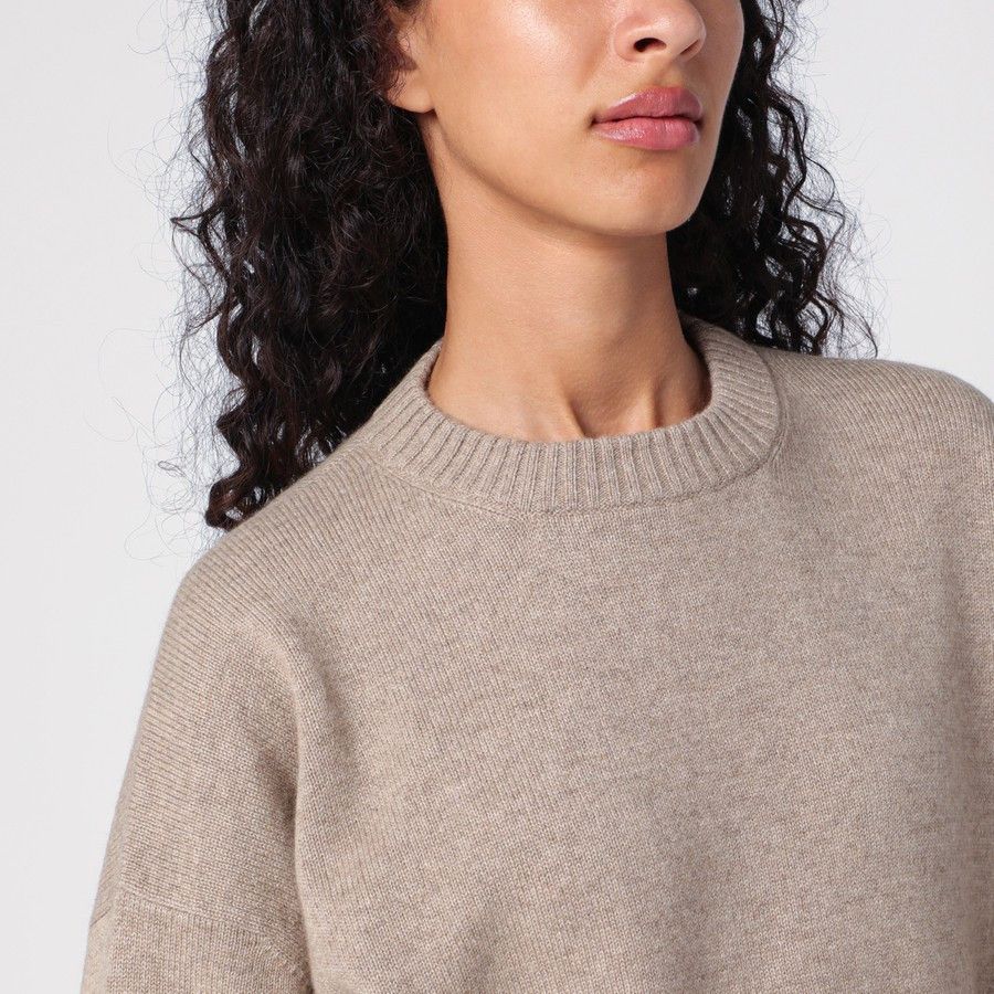 Brunello Cucinelli o1d2blof0824 Cashmere Sweater in Beige Size S / US 4 / IT 40 - 4 Thumbnail