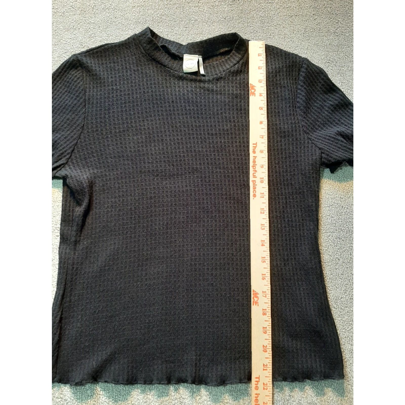 Vintage Paper Crane Short Sleeve Womens Large L Black Blouse Size 36" / US 14 / IT 50 - 3 Thumbnail