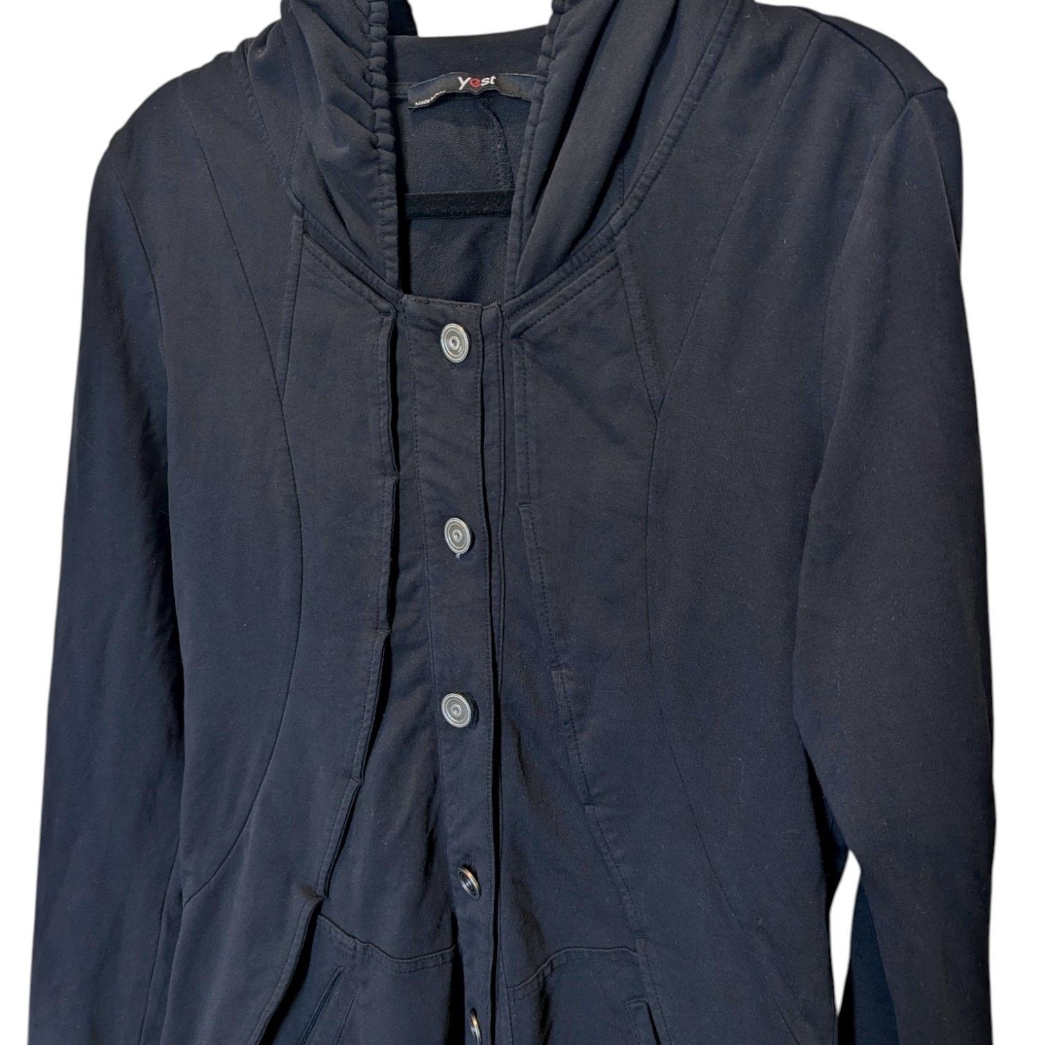 Other Yest Avante Garde Black Button Down Tulip Long Coat Medium Size M / US 6-8 / IT 42-44 - 2 Thumbnail