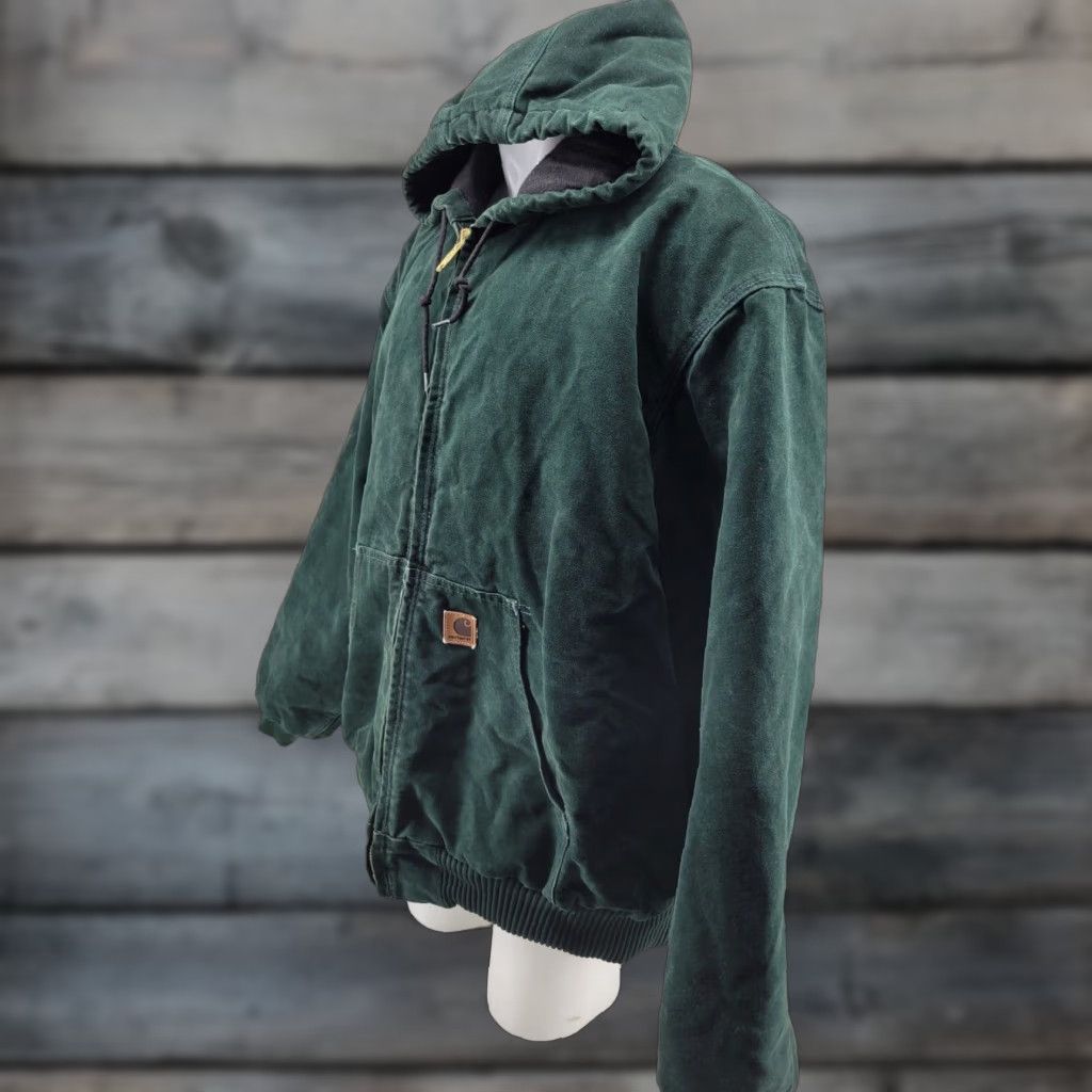 Carhartt Carhartt J130 SPC Green Hooded Duck Canvas 3XL Zip Quilt Lined Jacket Coat Size US XXL / EU 58 / 5 - 1 Thumbnail