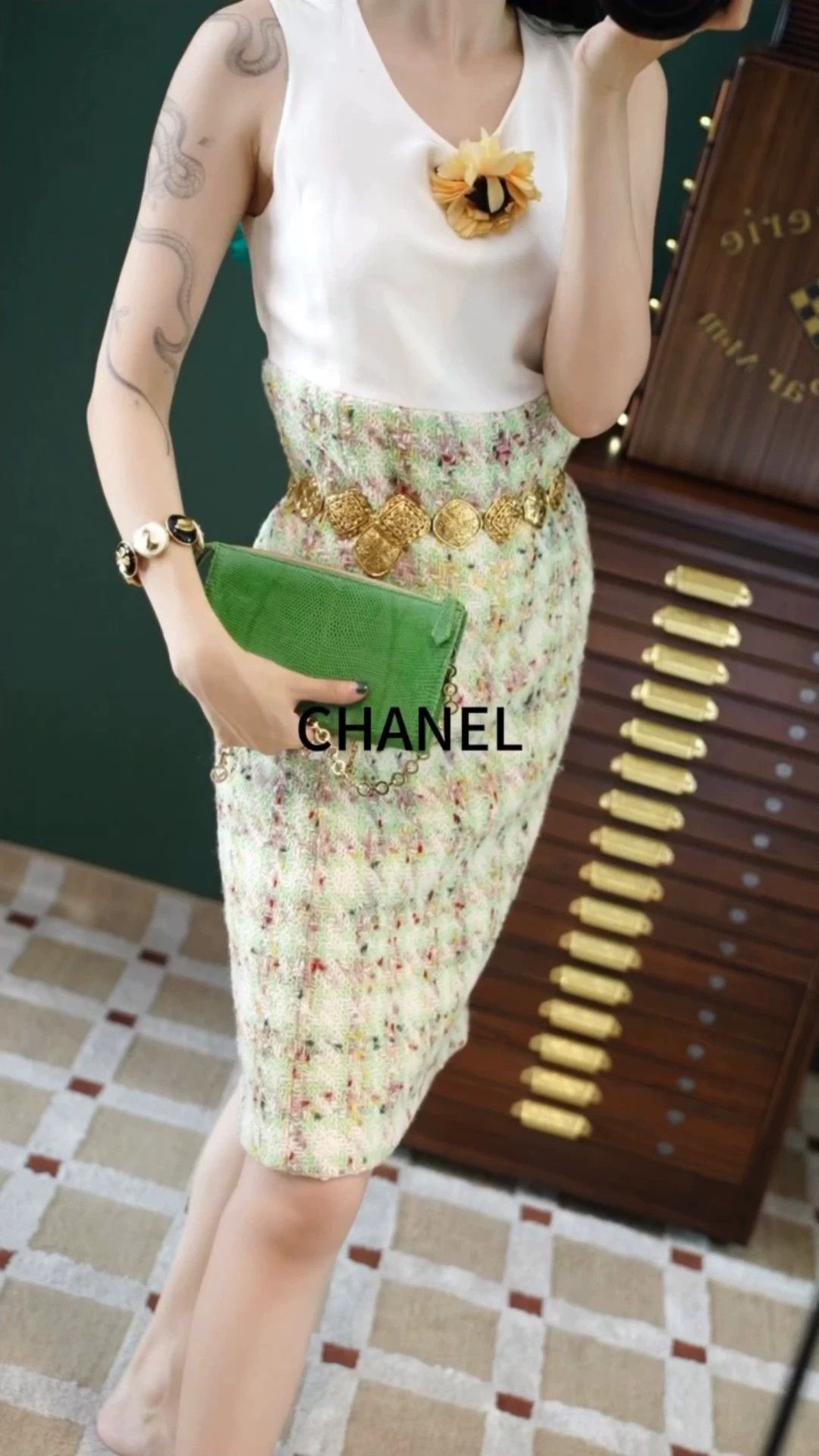 Chanel Chanel Vintage Silk Wool Tweed Panelled Dress FR40 Size M / US 6-8 / IT 42-44 - 1 Thumbnail