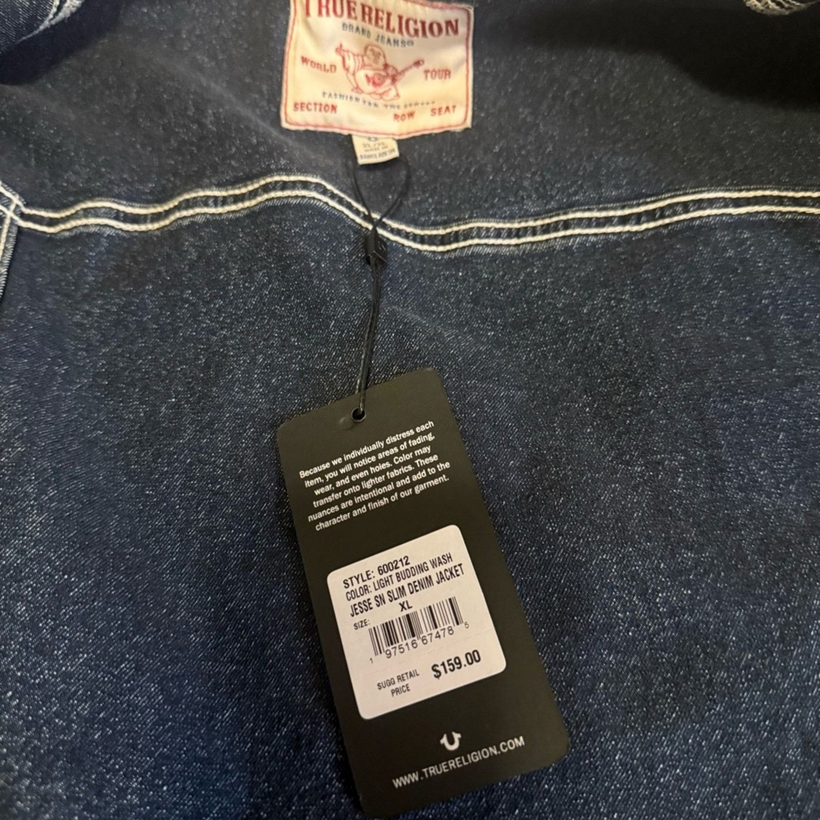 True Religion True Religion Light Blue Jean Jacket Size XL / US 12-14 / IT 48-50 - 7 Thumbnail