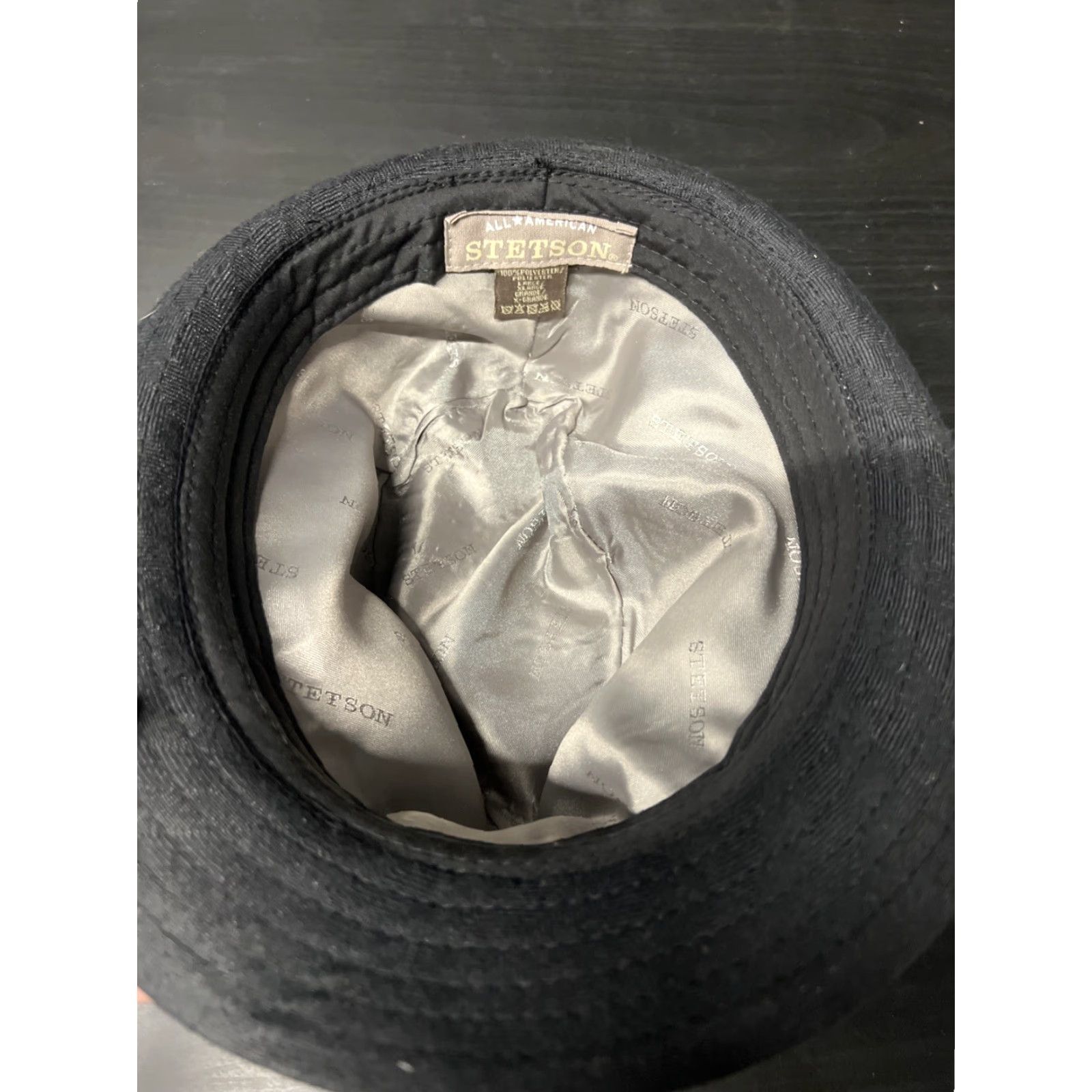 Stetson VINTAGE? Stetson All American Fedora Hat XL Black Mens Fedora XL Black Stetson American Style Size ONE SIZE - 3 Thumbnail