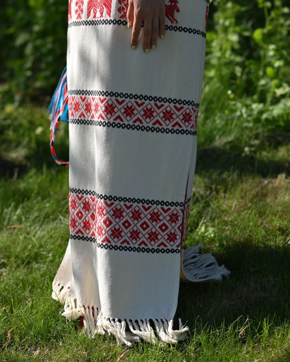 Vintage Mexican Boho Embroidered Fringe Dress