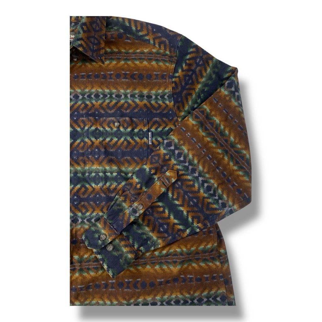 Woolrich Woolen Mills Vintage Woolrich Deep Navy Blanket Stripe Aztec Western Flannel Button Front Size Extra Large Size US XL / EU 56 / 4 - 2 Thumbnail