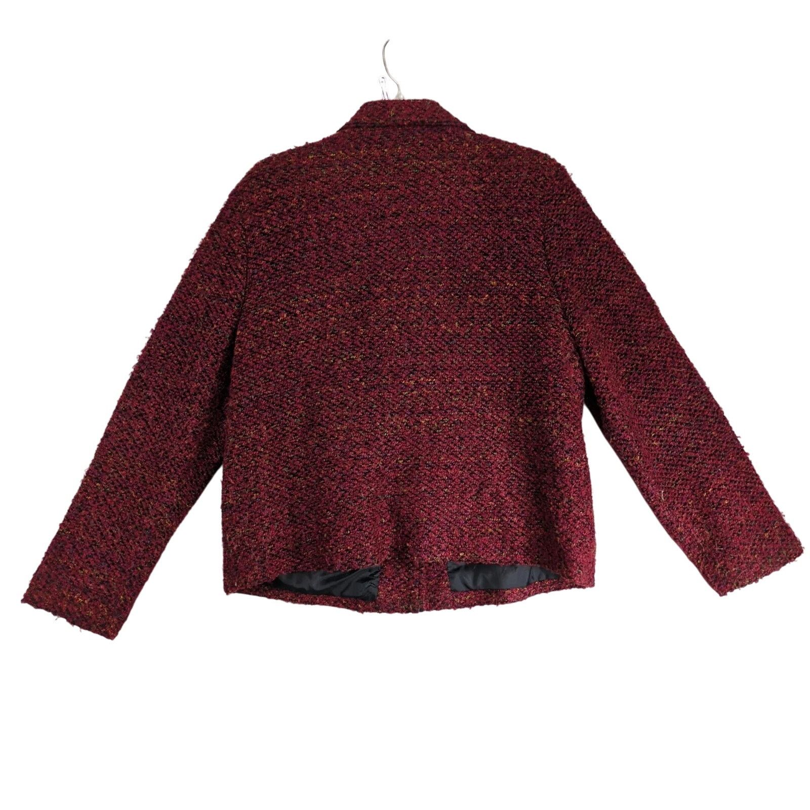 Vintage Sag Harbor Burgundy Tweed Pea Coat Women's 14 Lined Size XL / US 12-14 / IT 48-50 - 2 Thumbnail