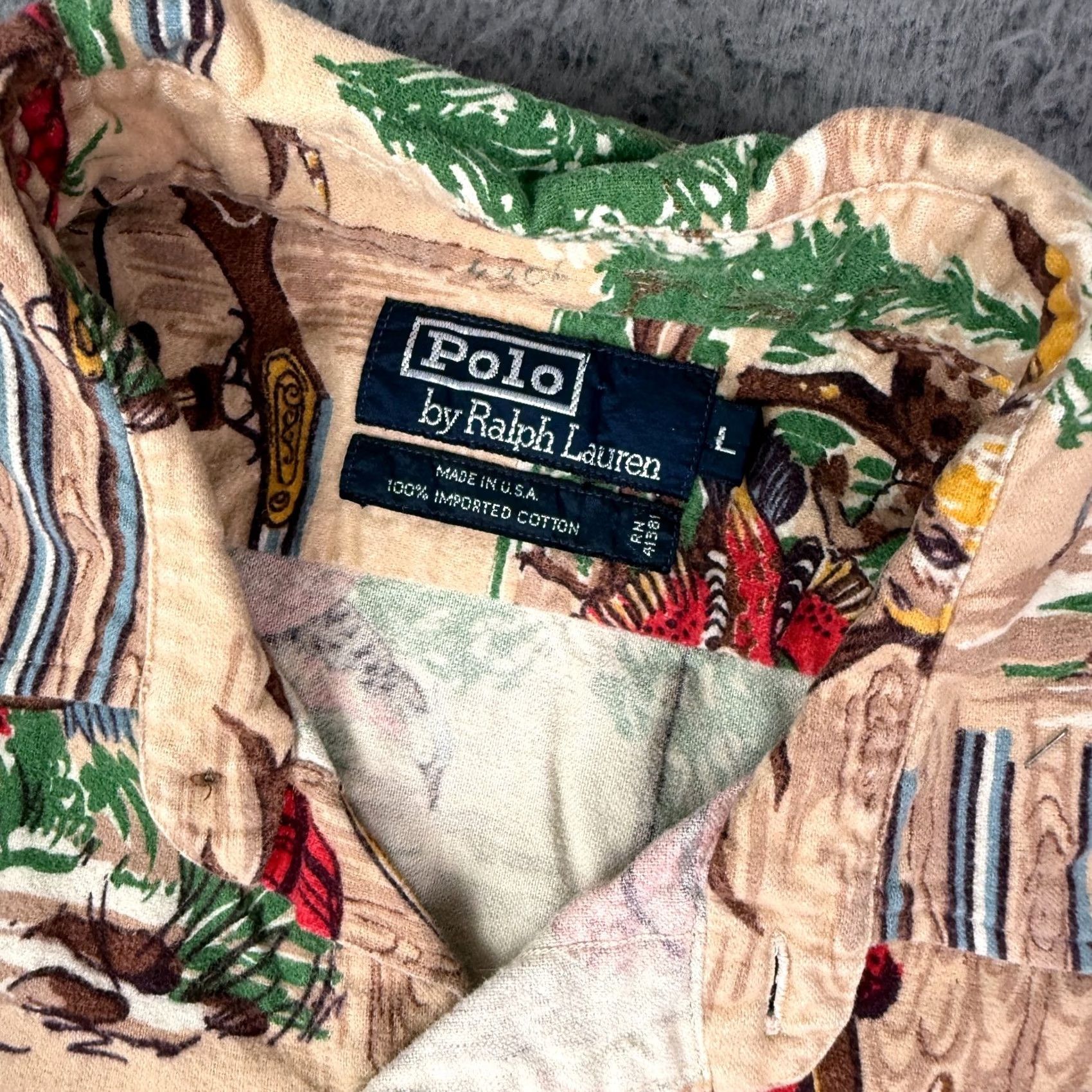 Polo Ralph Lauren VINTAGE Polo Ralph Lauren Shirt Mens L Quail Hunting Country Sportsman USA 90s Size US L / EU 52-54 / 3 - 3 Thumbnail