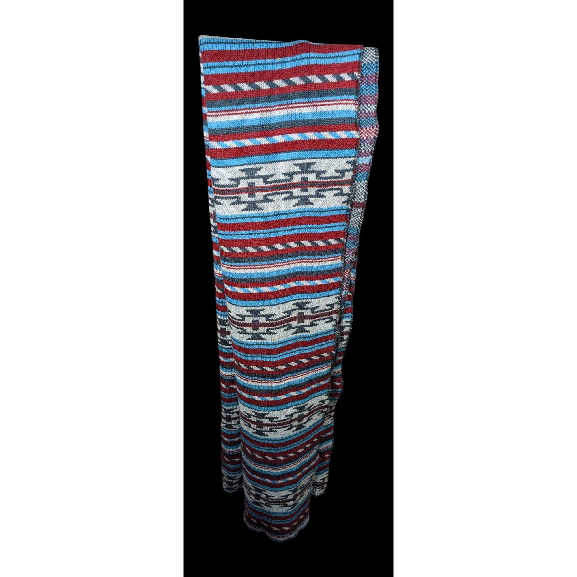 Free People Free People Southwestern/Aztec Print Red And Blue Woven Scar Size ONE SIZE - 3 Thumbnail